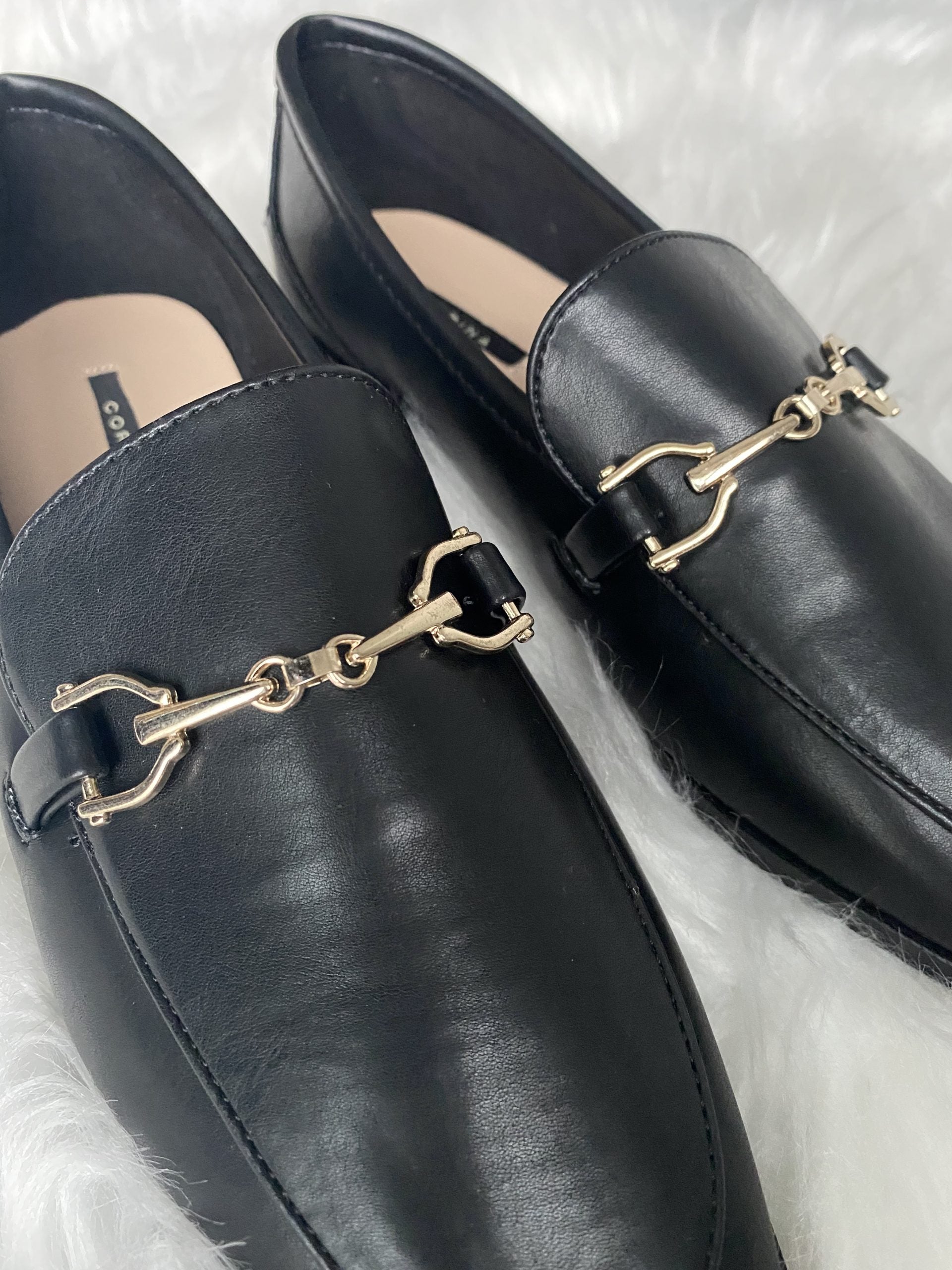 Mocassino Flat Morsetto Dorato - Nero
