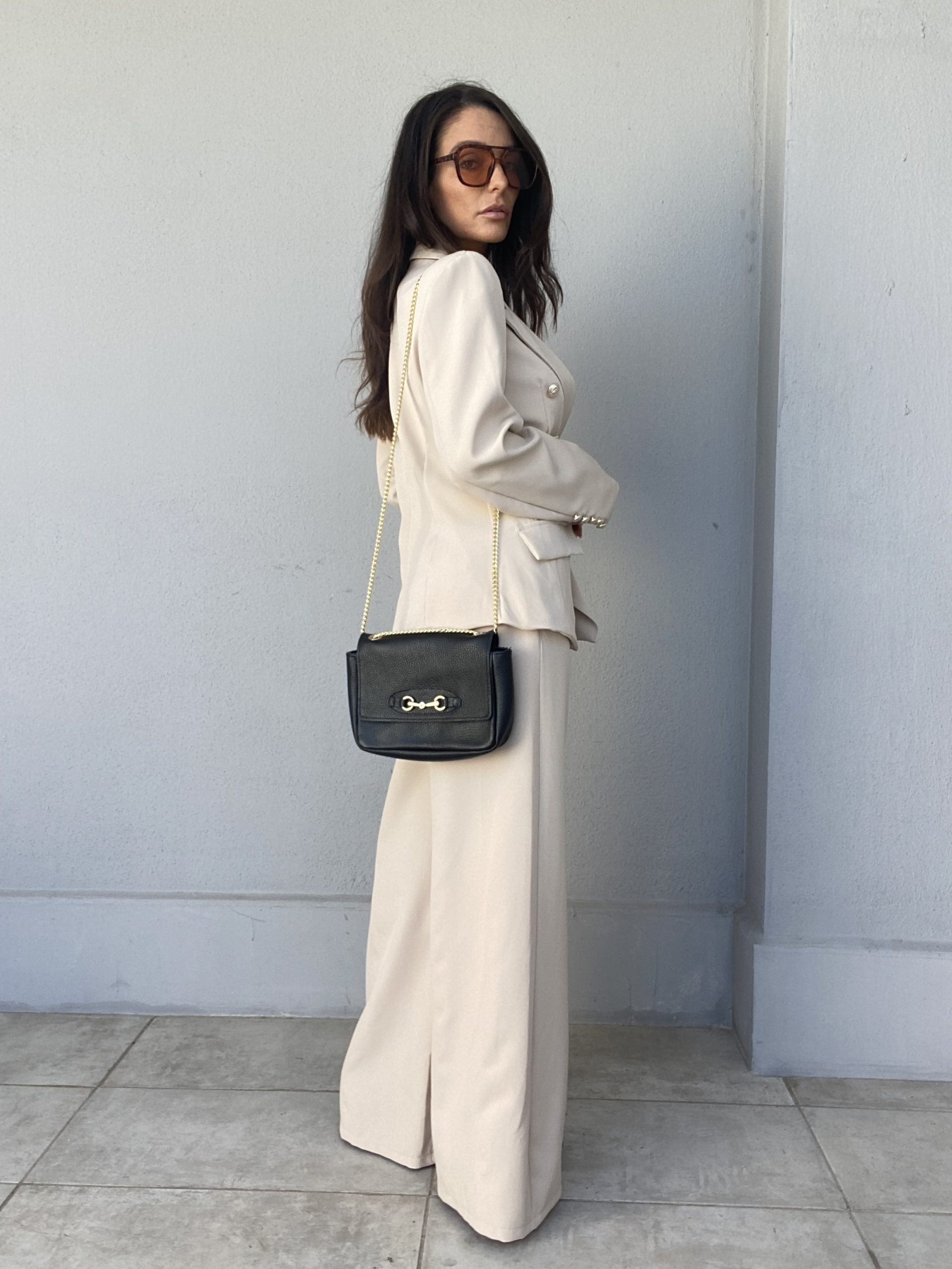 Pantaloni Completo Flare - Beige