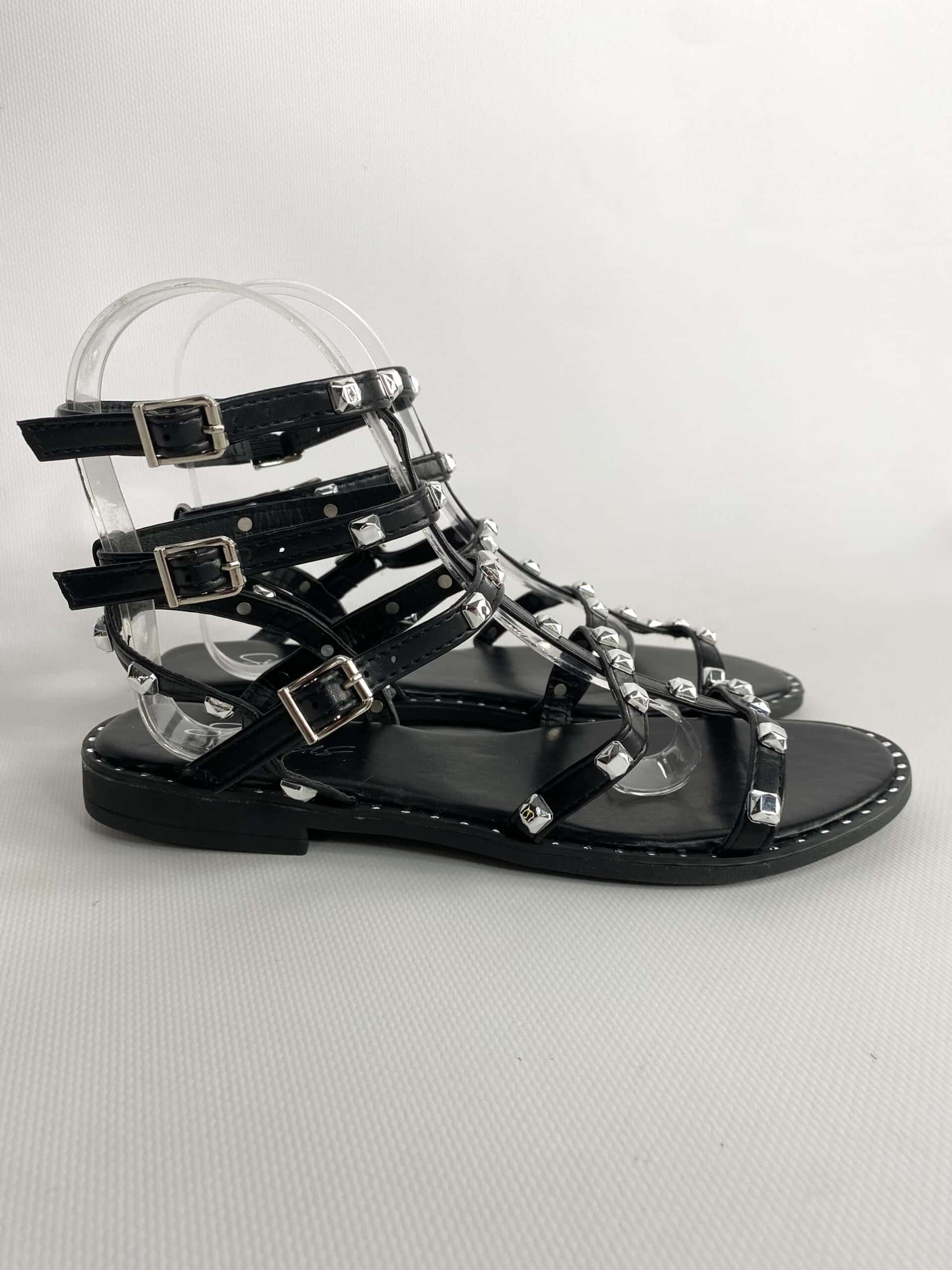 Sandali Studs Flat con Borchie - Nero