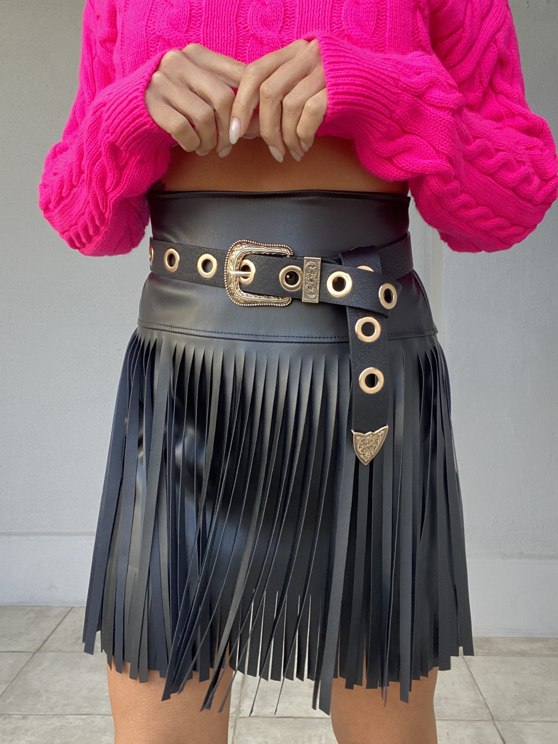 Cintura Western Occhielli - Rosso / Oro