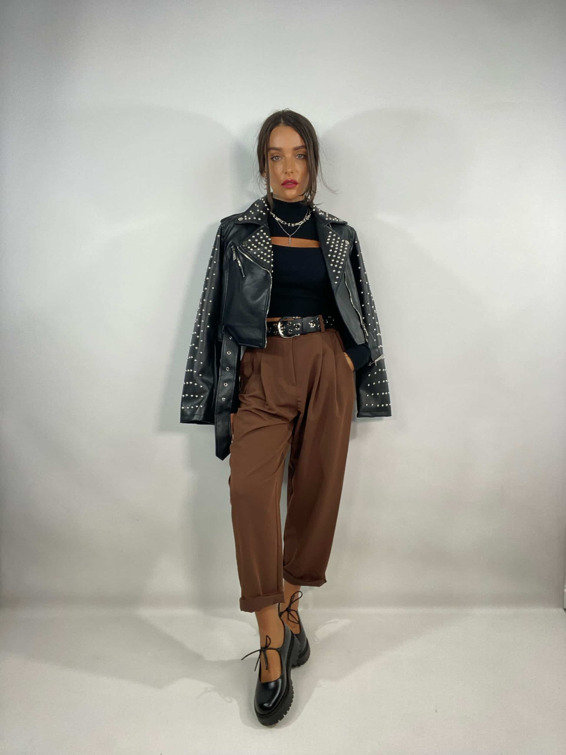 Pantaloni Doppia Pinces - Marrone Chiaro