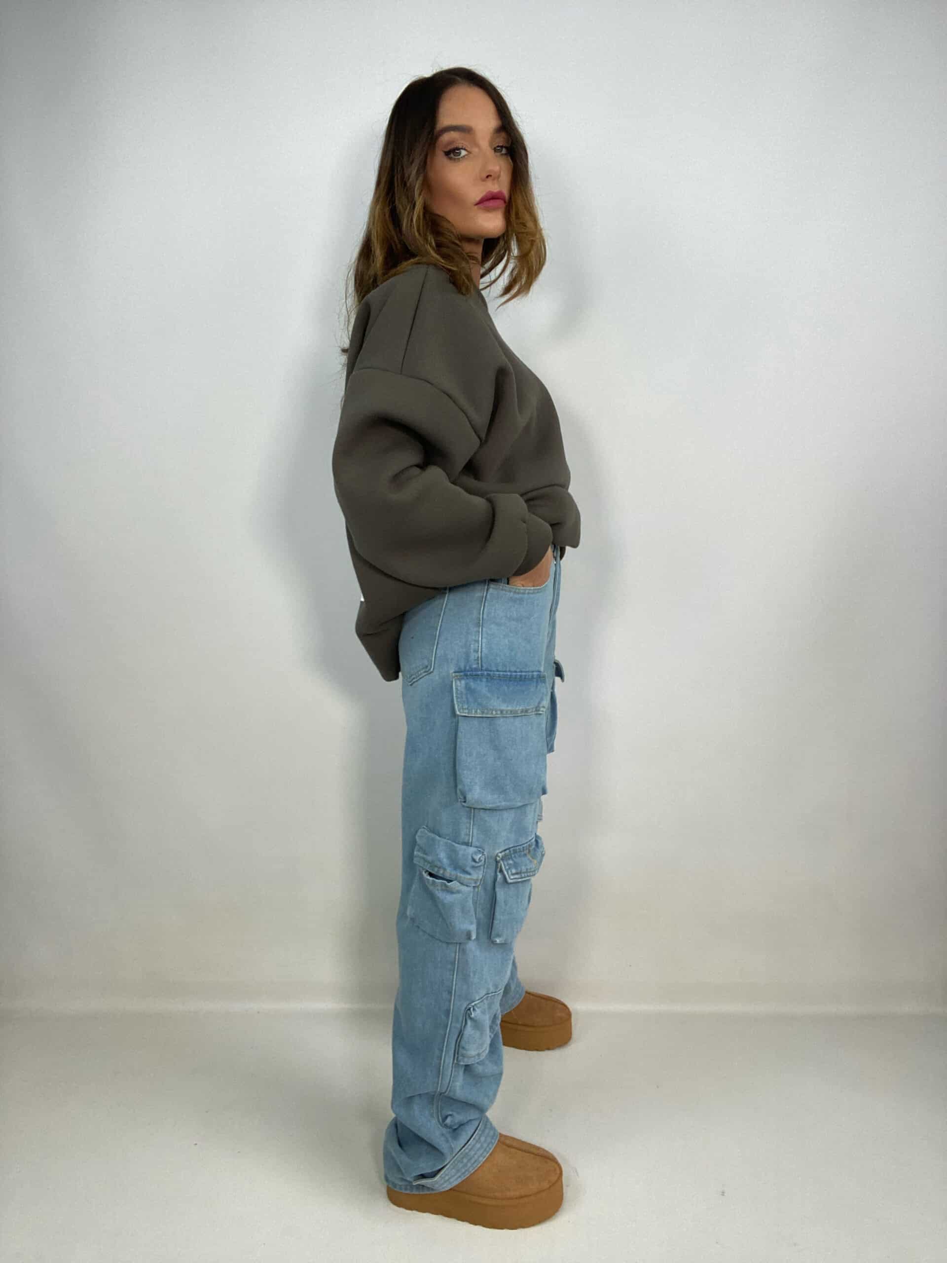 Jeans Cargo Y2K - Denim Chiaro
