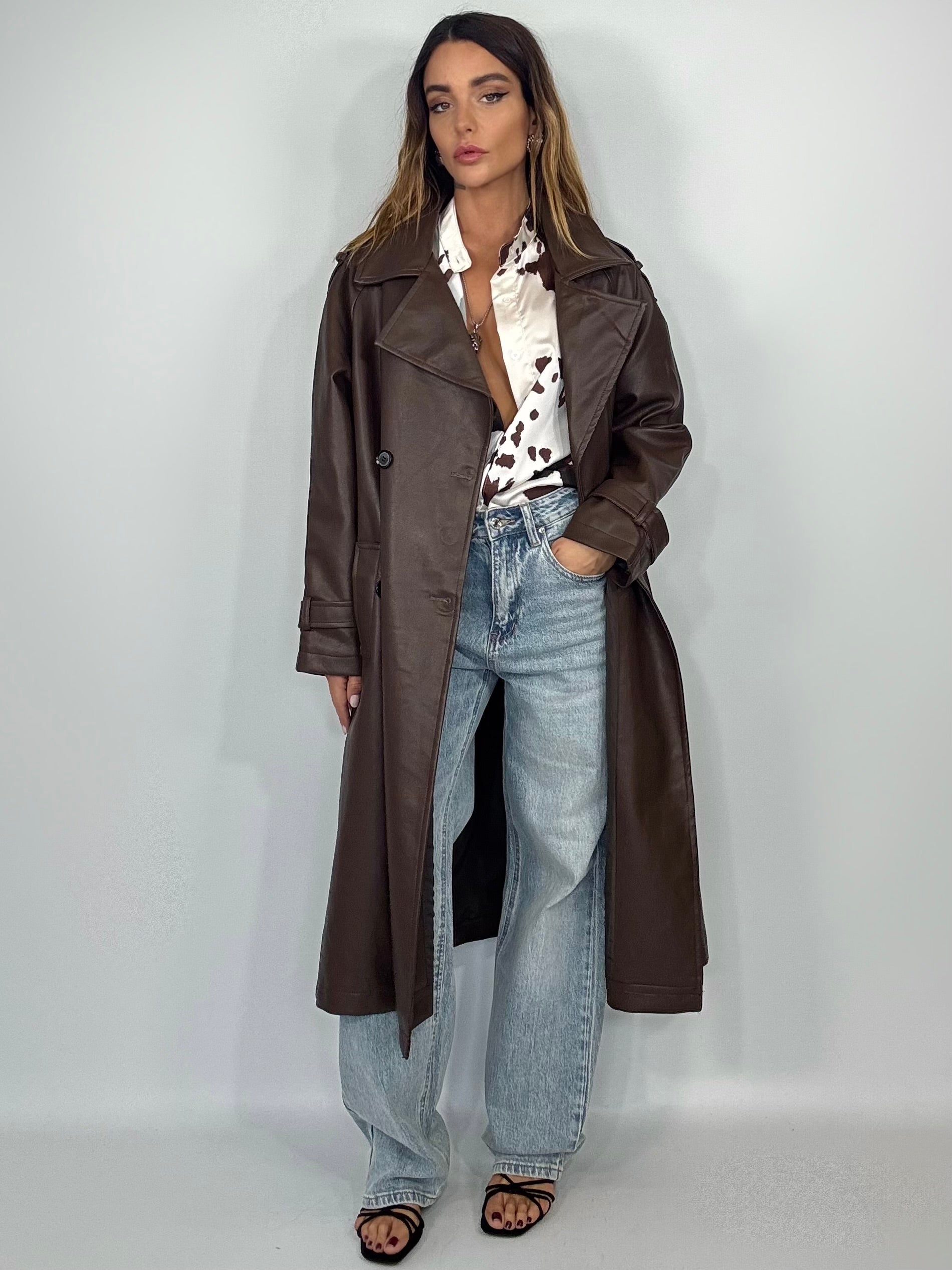 Trench Oversize Ecopelle  - Testa di Moro.