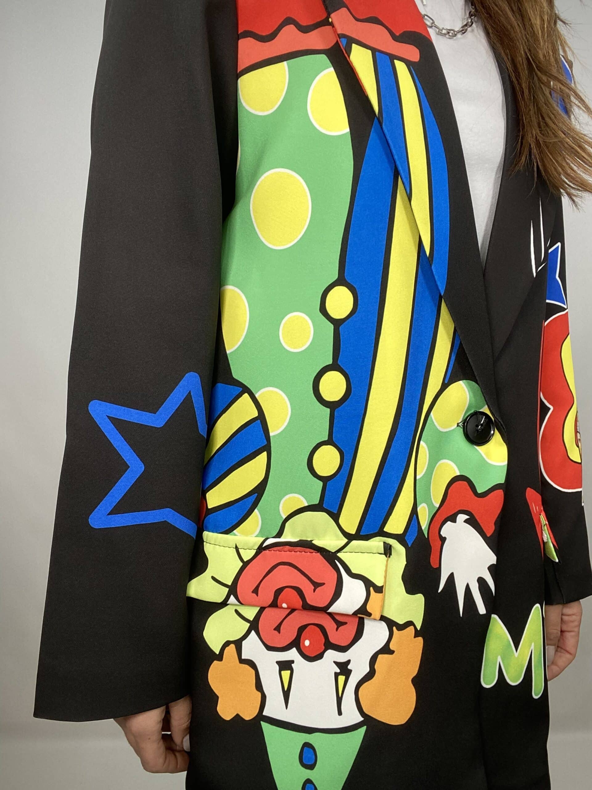 Blazer con Stampa Pagliaccio- Nero