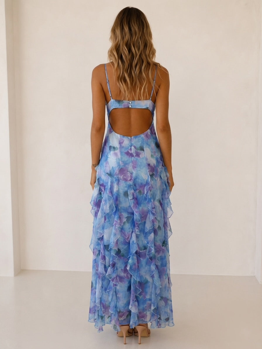 Maxi Dress Iris - Blu