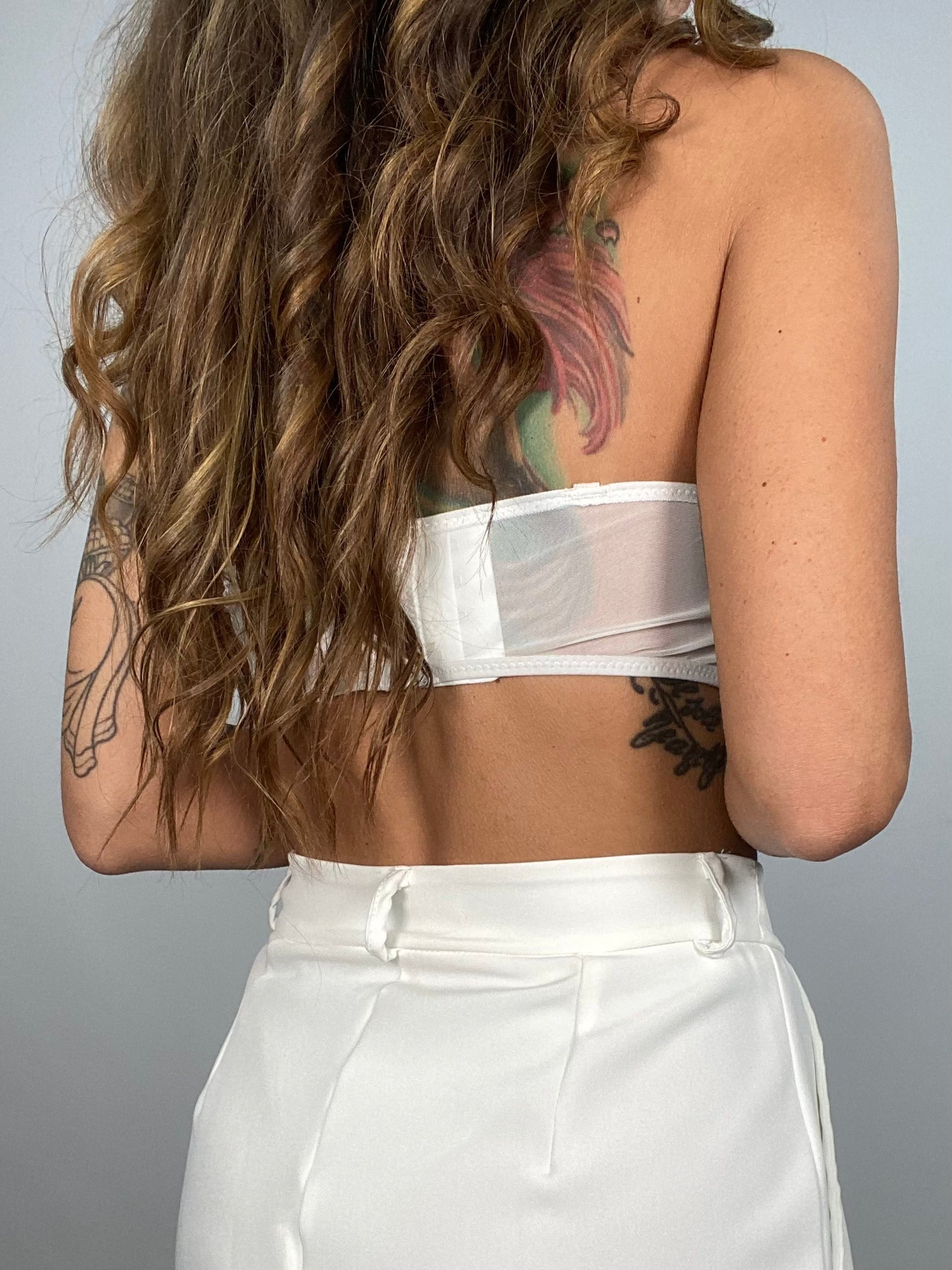 Reggiseno Cut Out in Mesh - Bianco