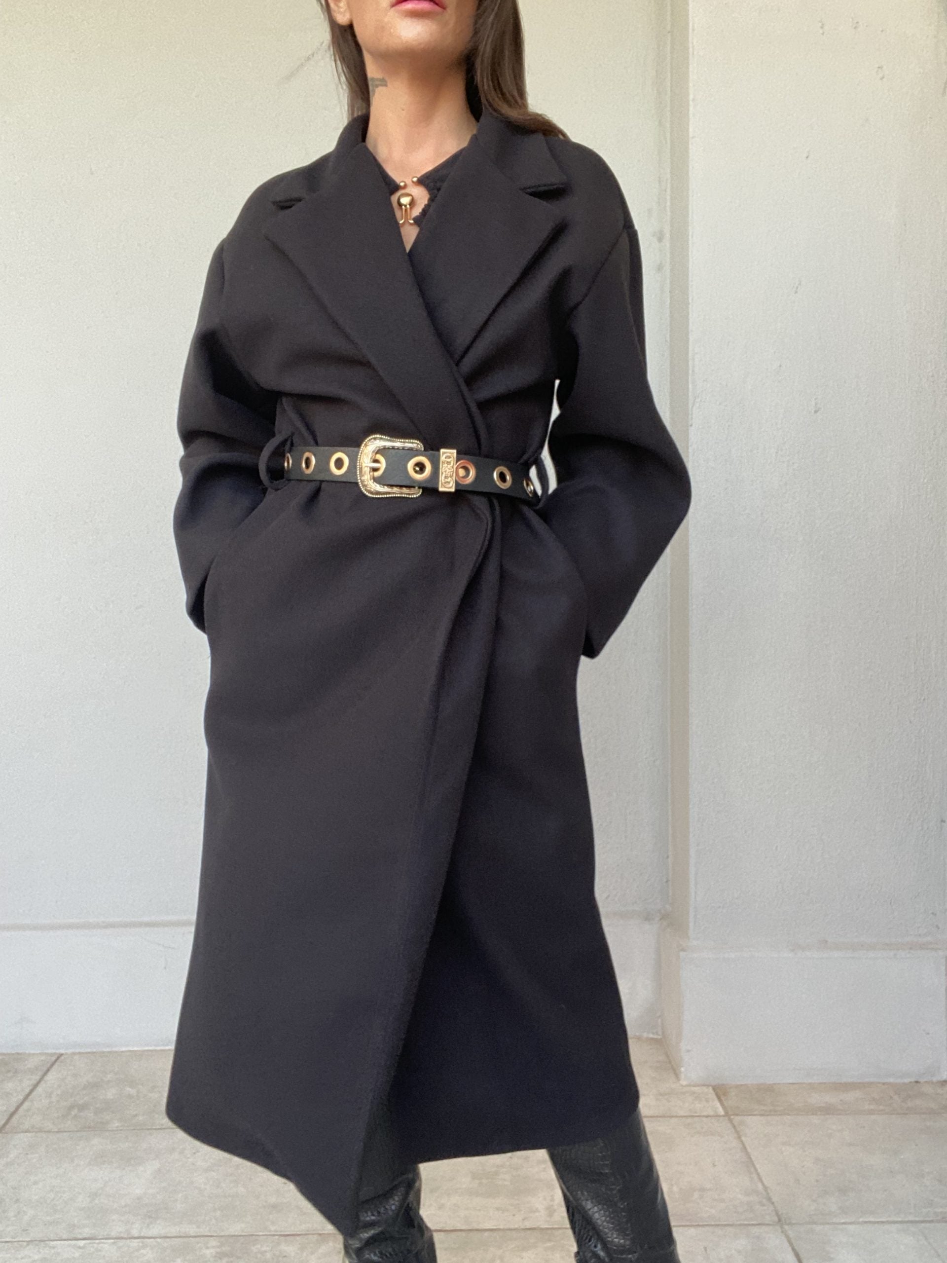 Cintura Western Occhielli - Nero / Oro