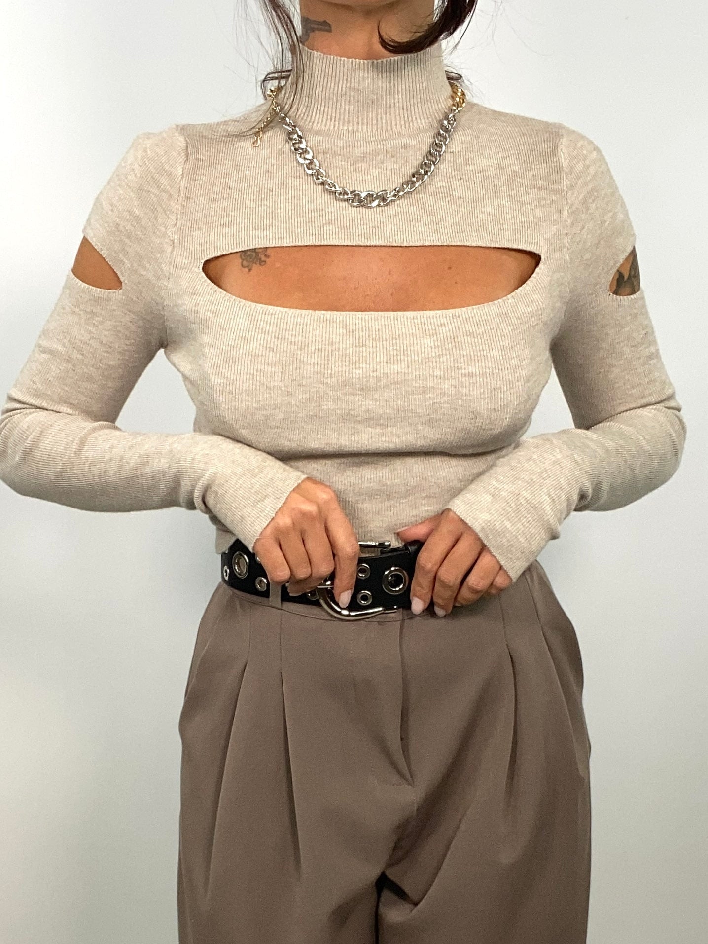 New Pantaloni Doppia Pinces - Fango