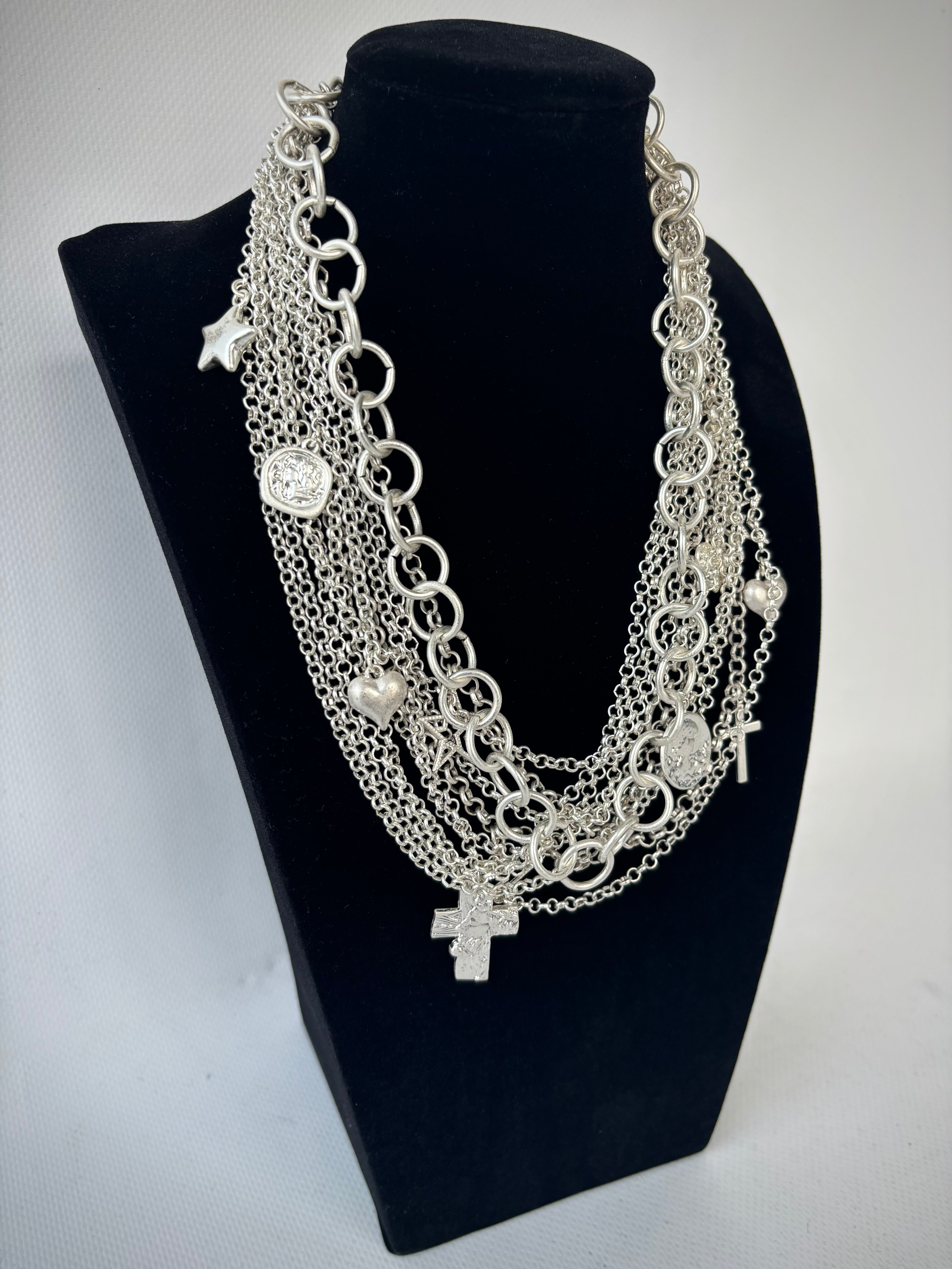 Collana Croci e Cuori - Argento.