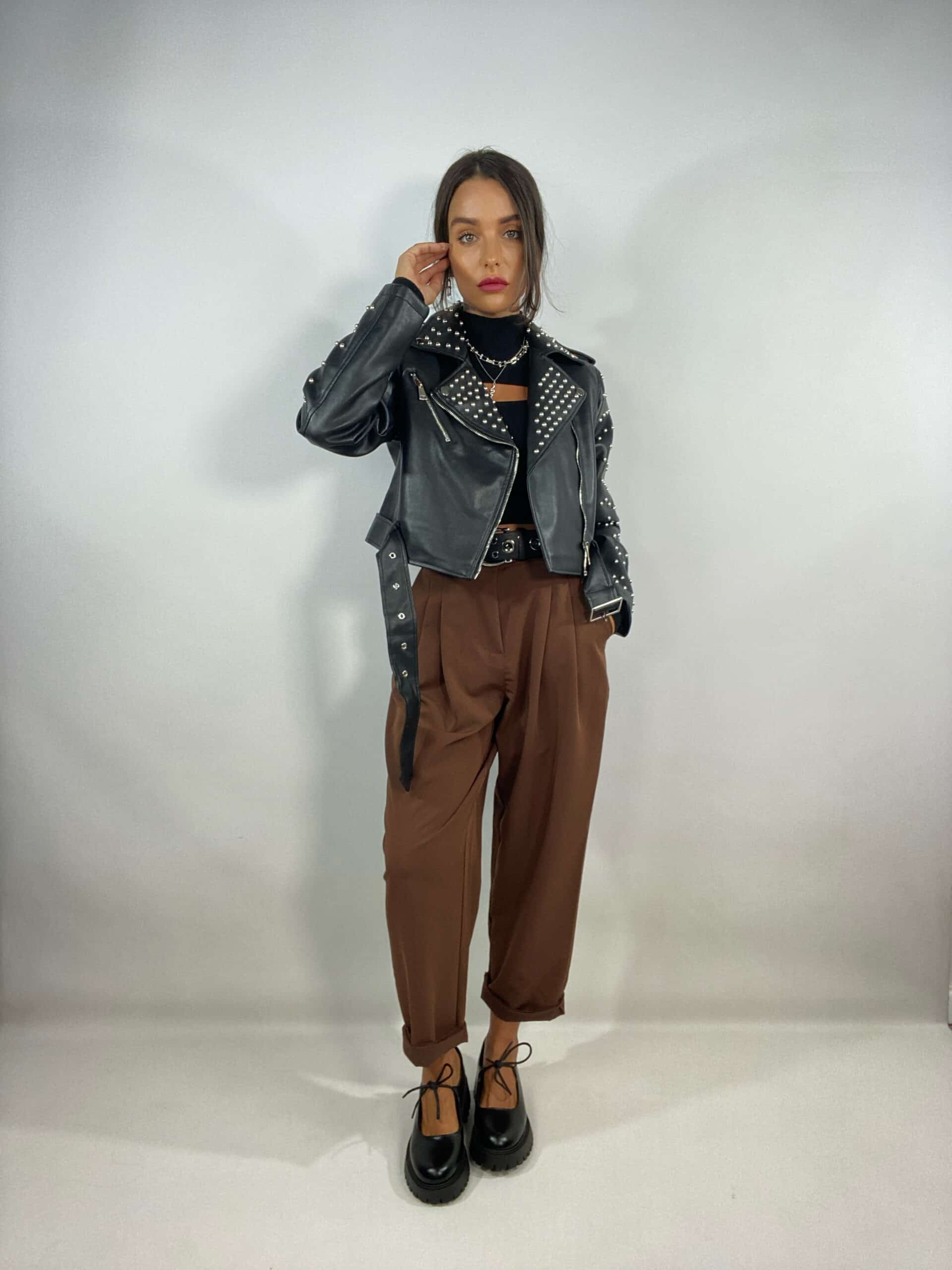 Pantaloni Doppia Pinces - Marrone Chiaro