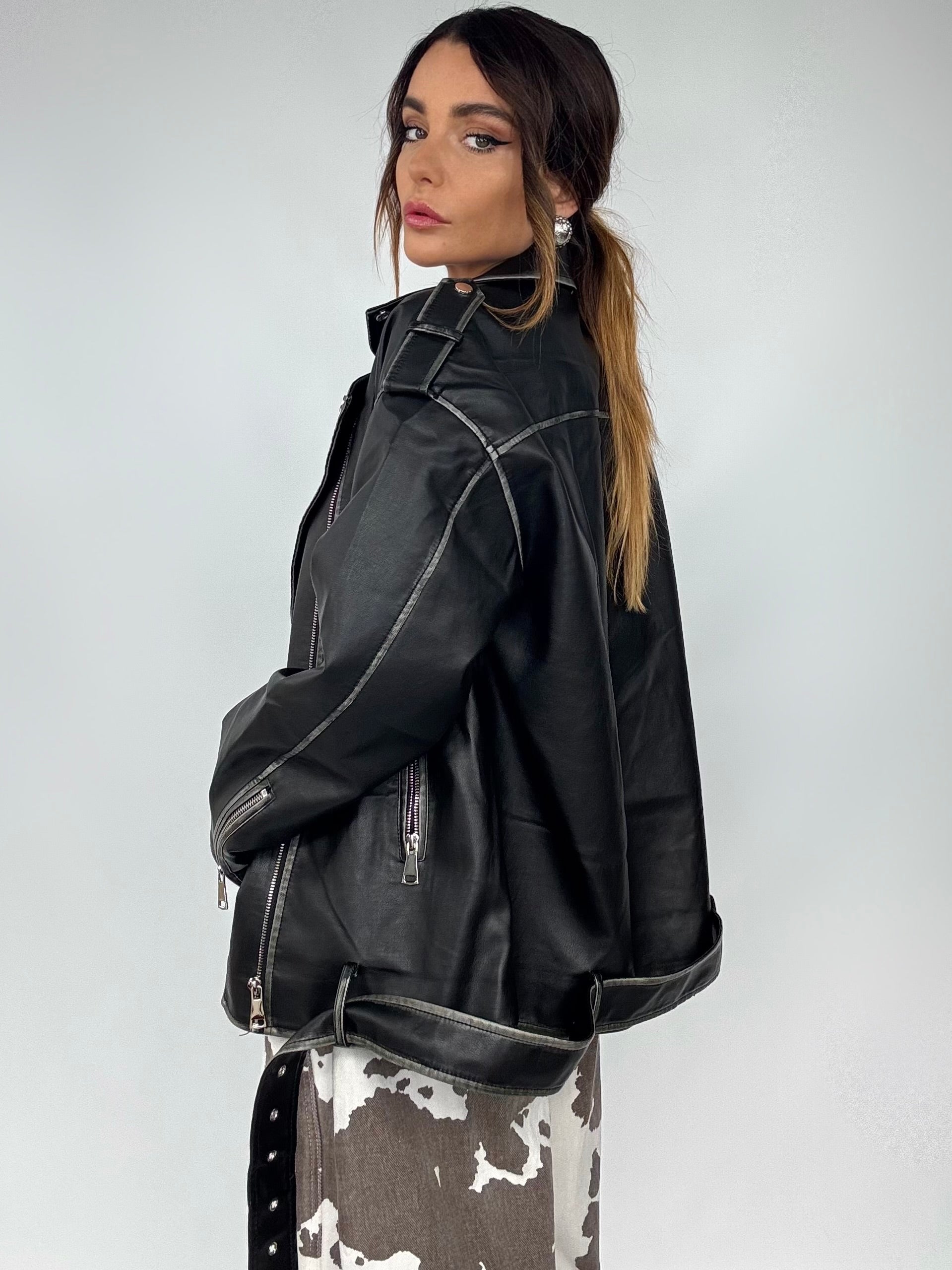 Chiodo Kurl Oversize - Nero