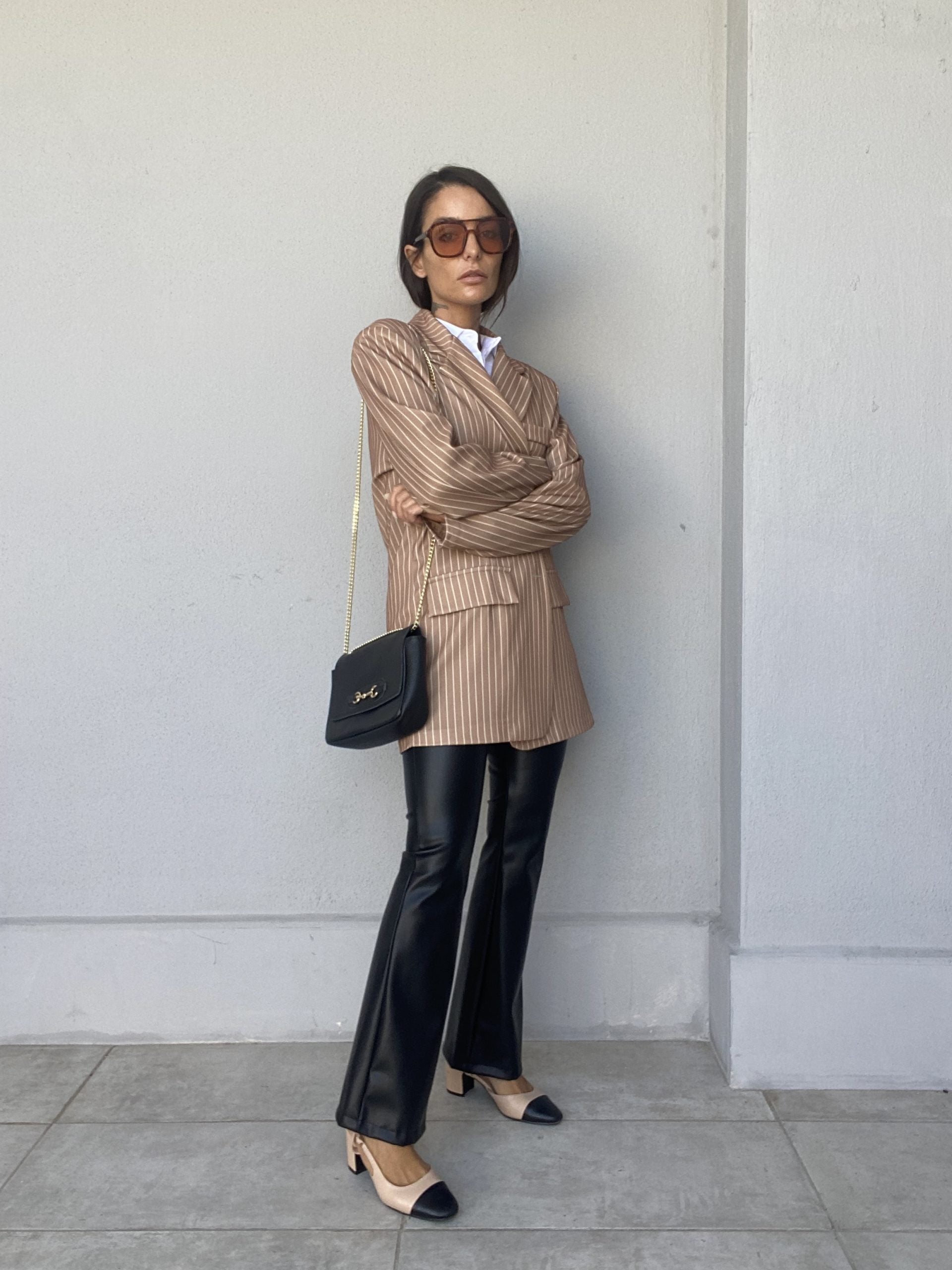Slingback Bon Ton - Bicolor Nude / Nero.