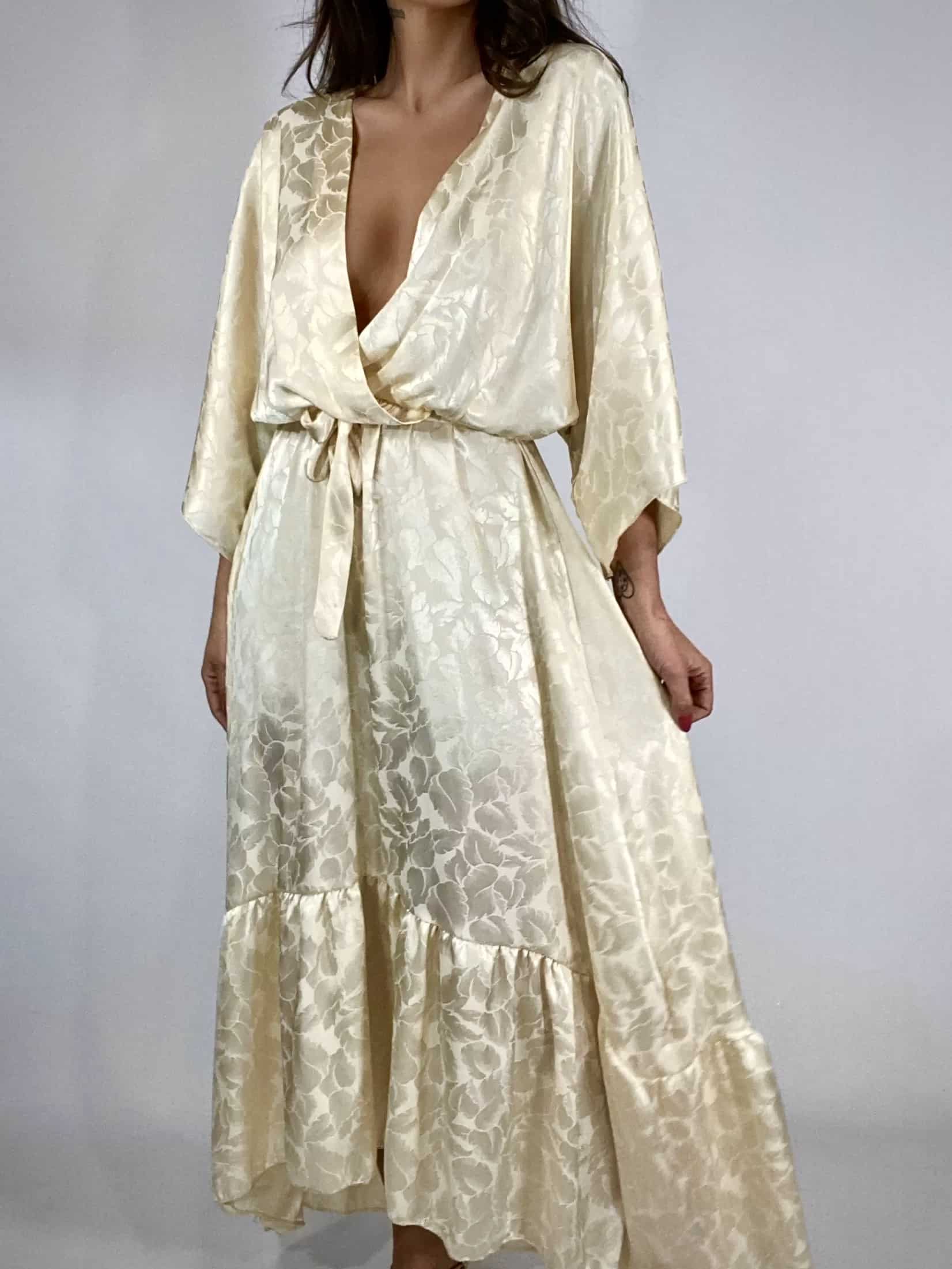 Maxi Dress Kimono - Crema.