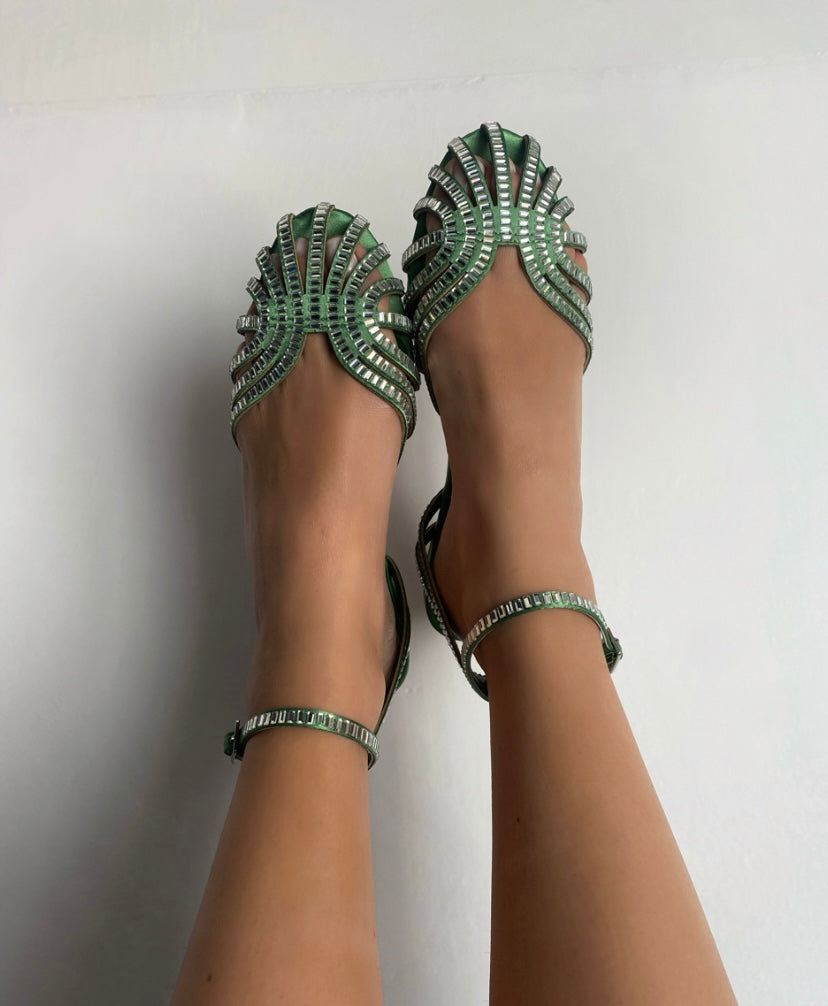 Sandali Tango Lover Shine Flat - Verde
