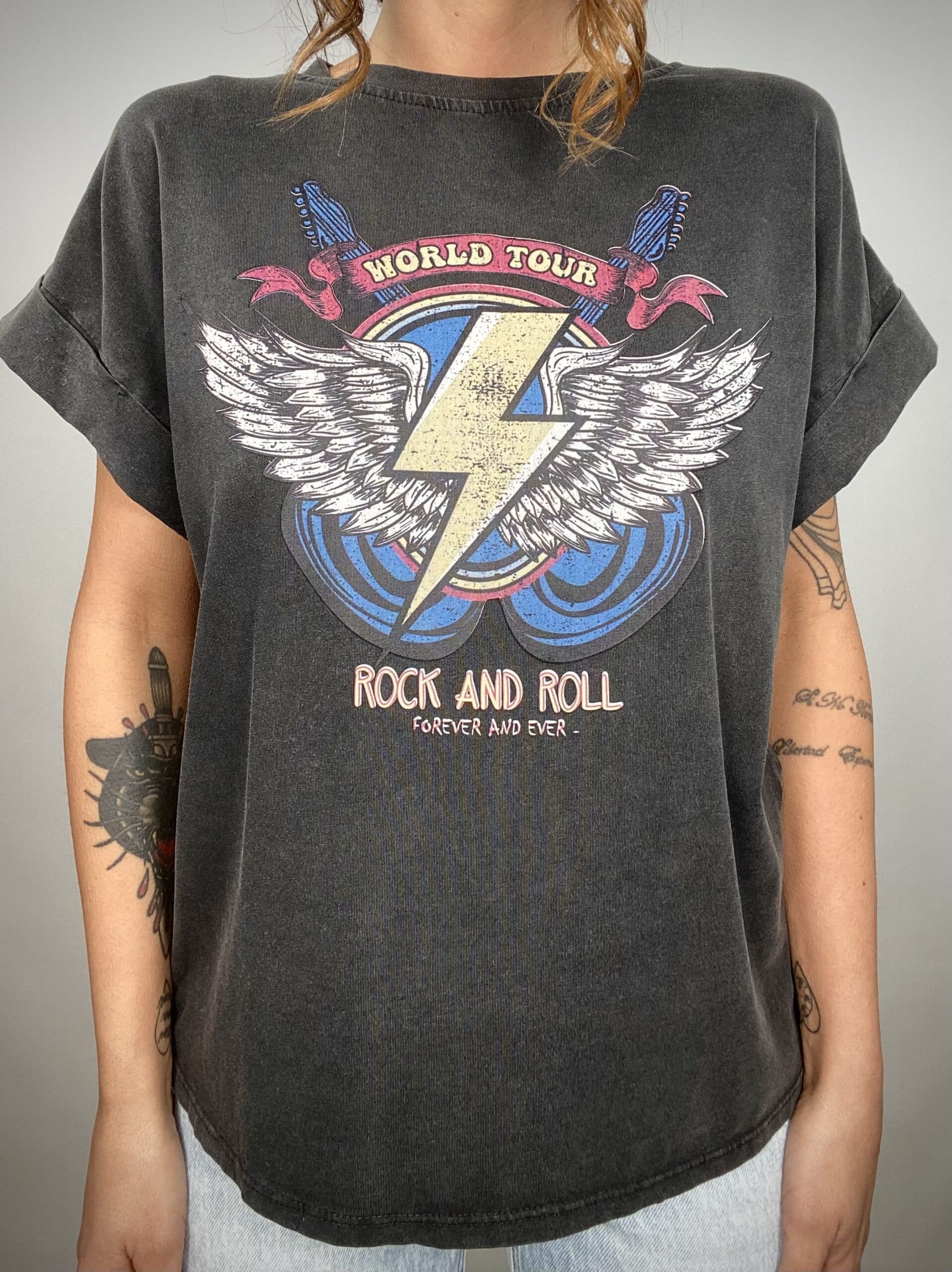 T-shirt Acid Wash - Fulmini con Ali