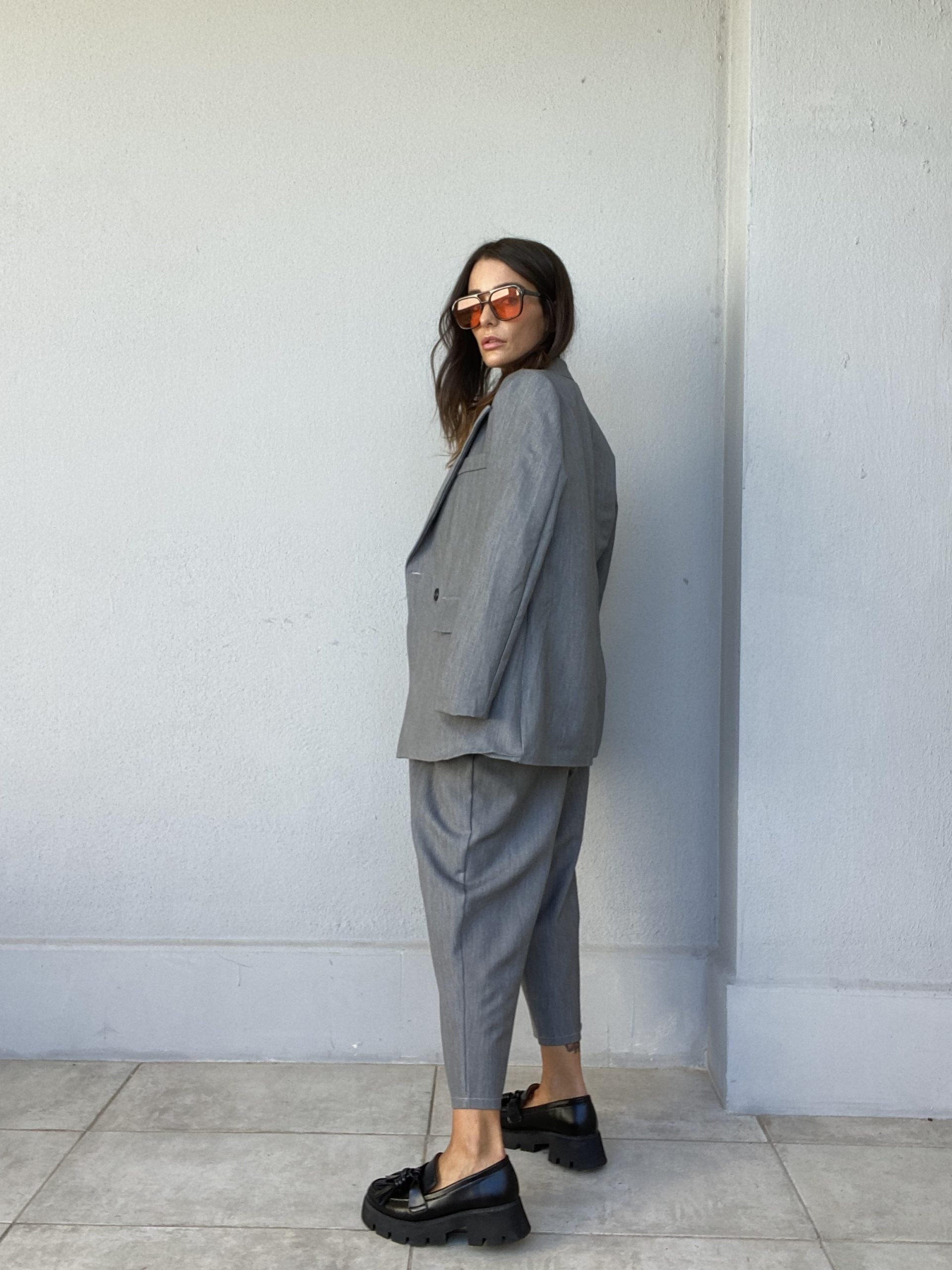 Pantaloni Completo Pinces - Grigio Scuro