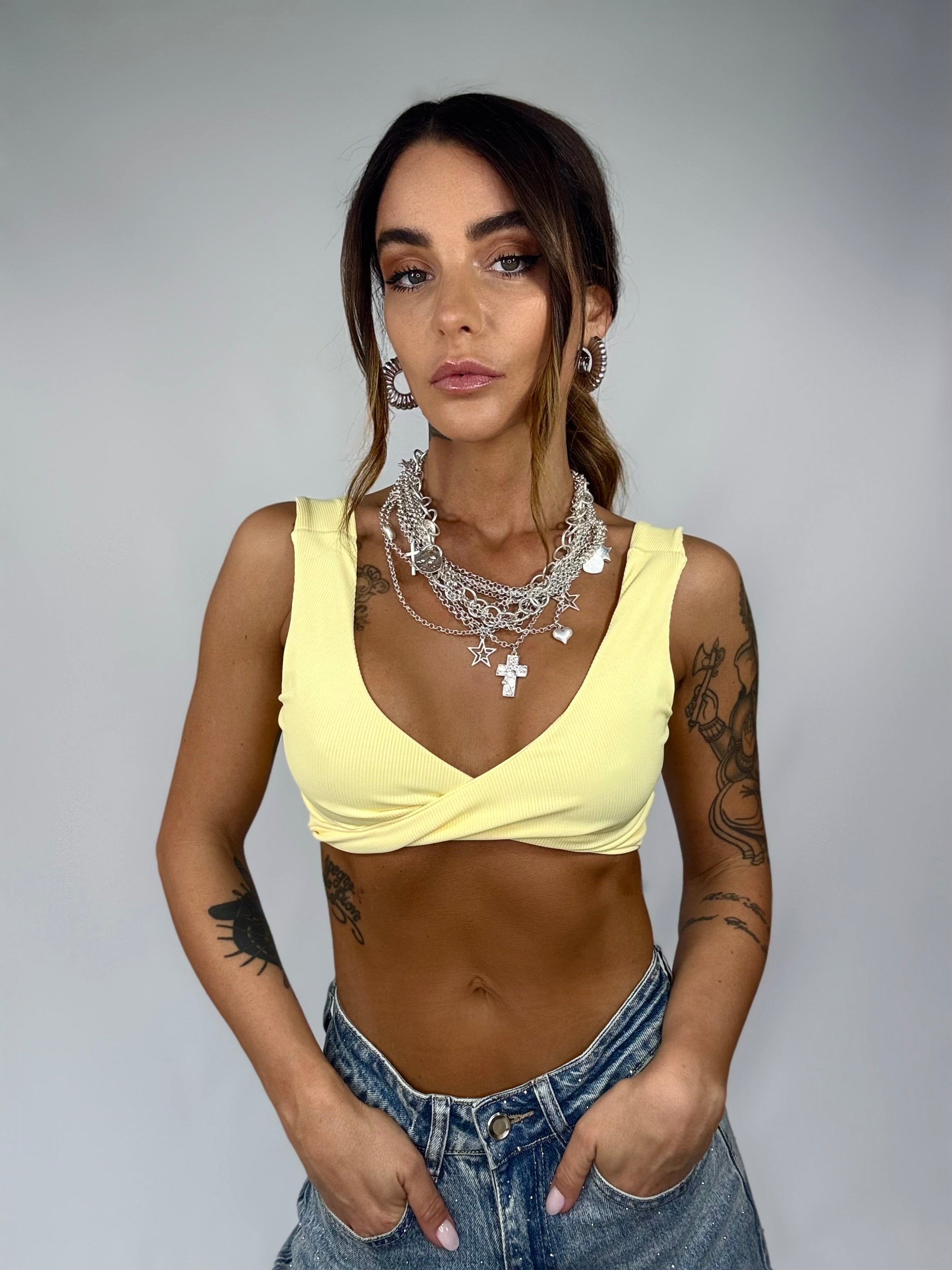 Top Sporty Incrocio - Giallo