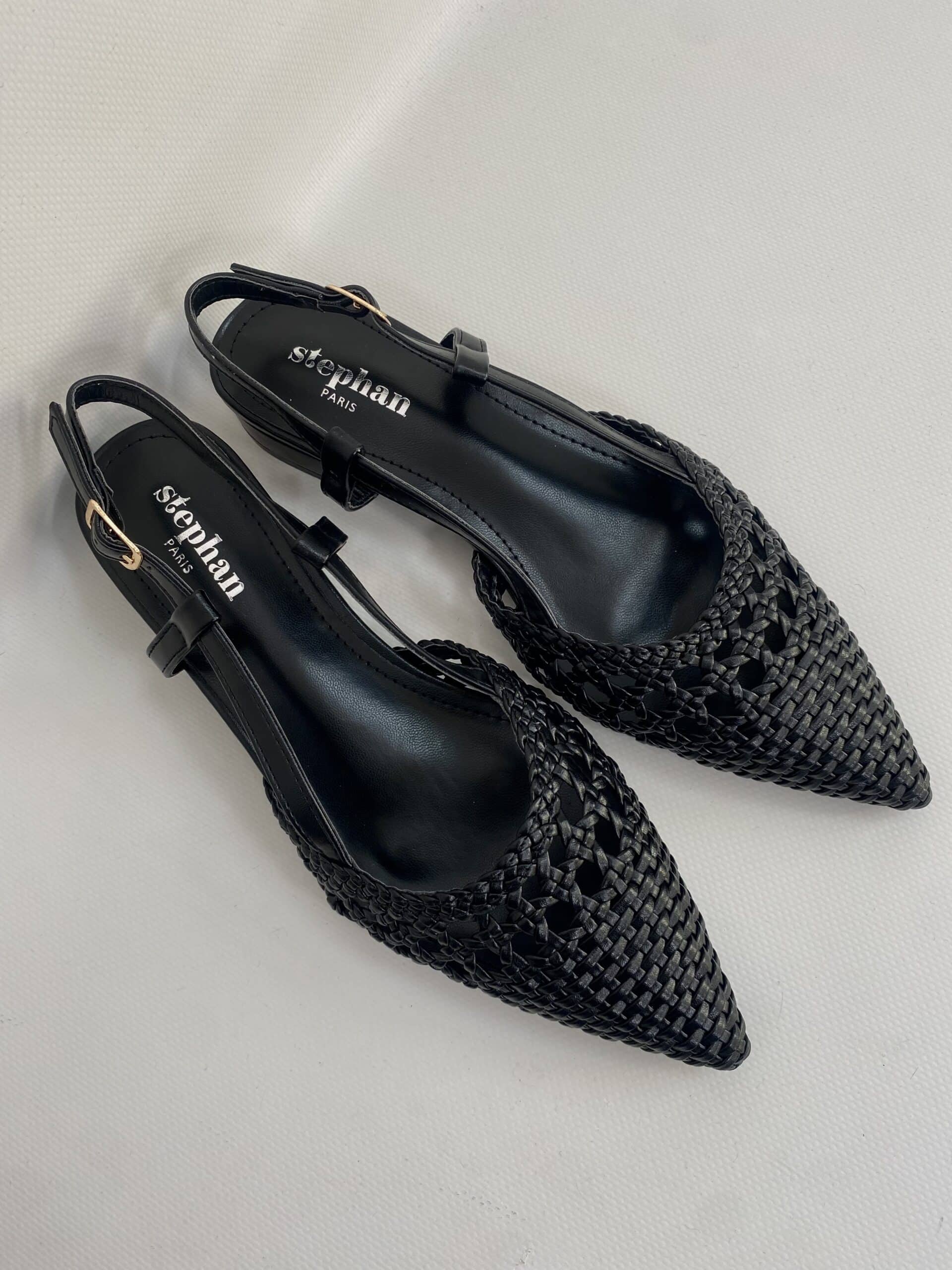 New Slingback Flat Rafia - Nero