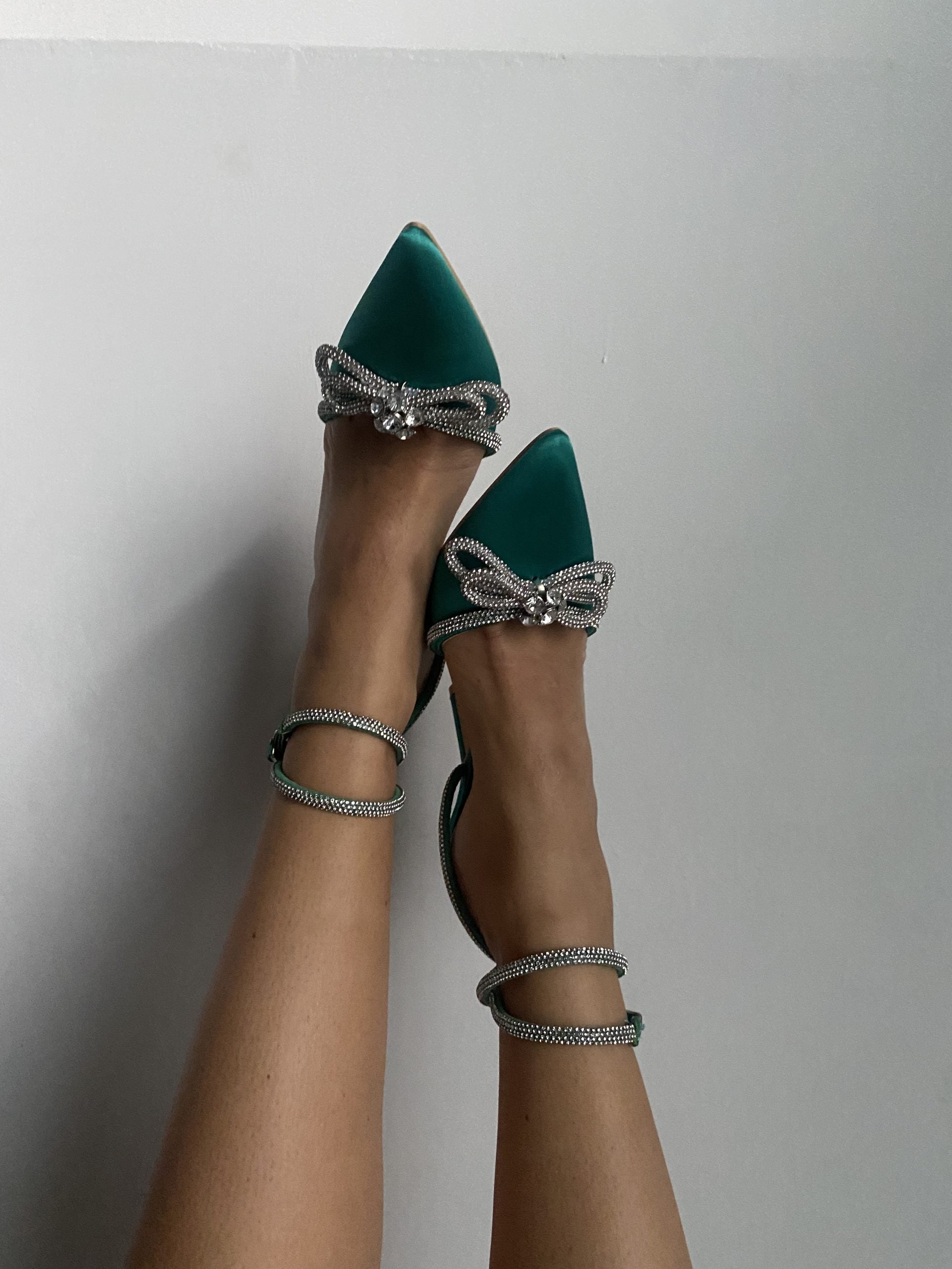 Decollete Diamond - Satin Verde Smeraldo
