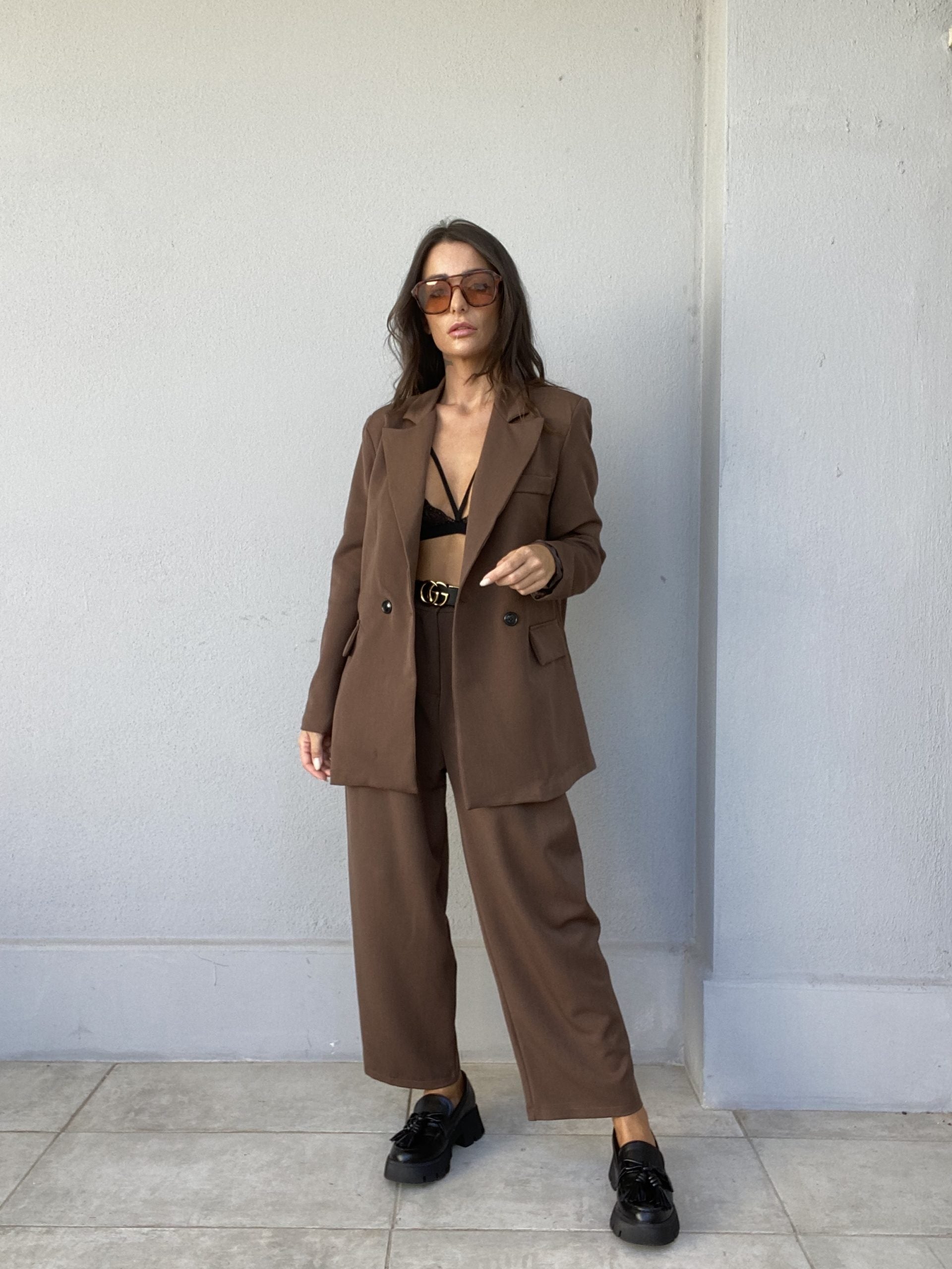 Blazer Completo Doppio Petto - Marrone