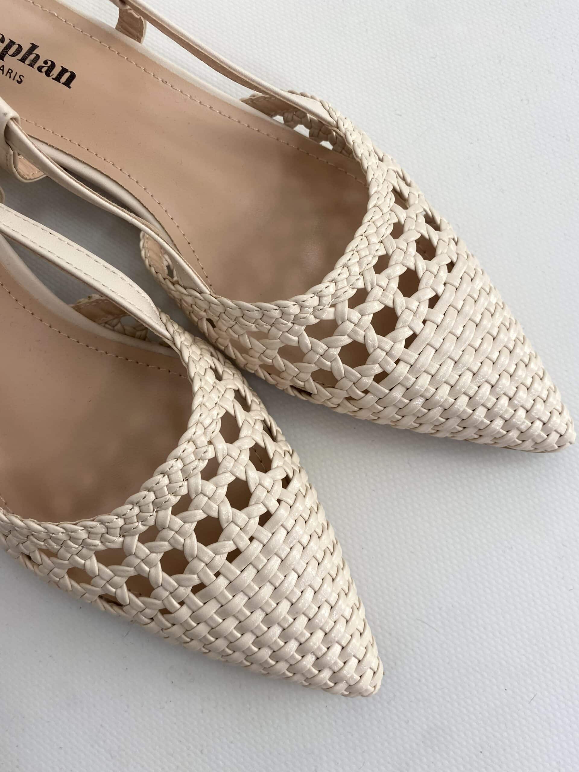 New Slingback Flat Rafia - Beige