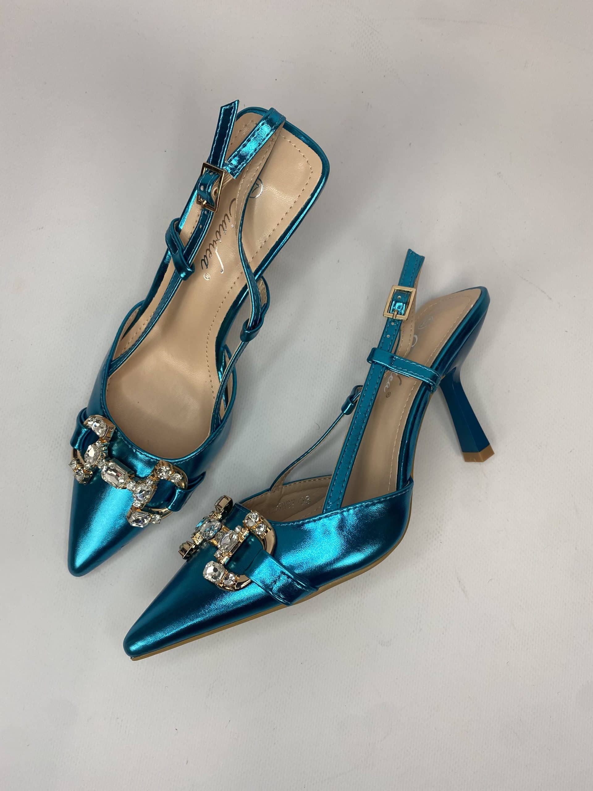 Slingback Morsetto Gioiello - Azzurro