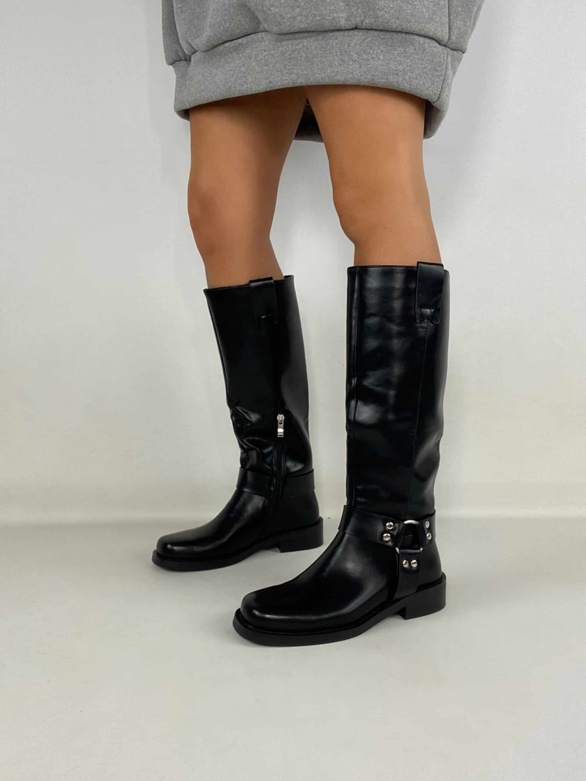 Biker con Fibbia - Nero