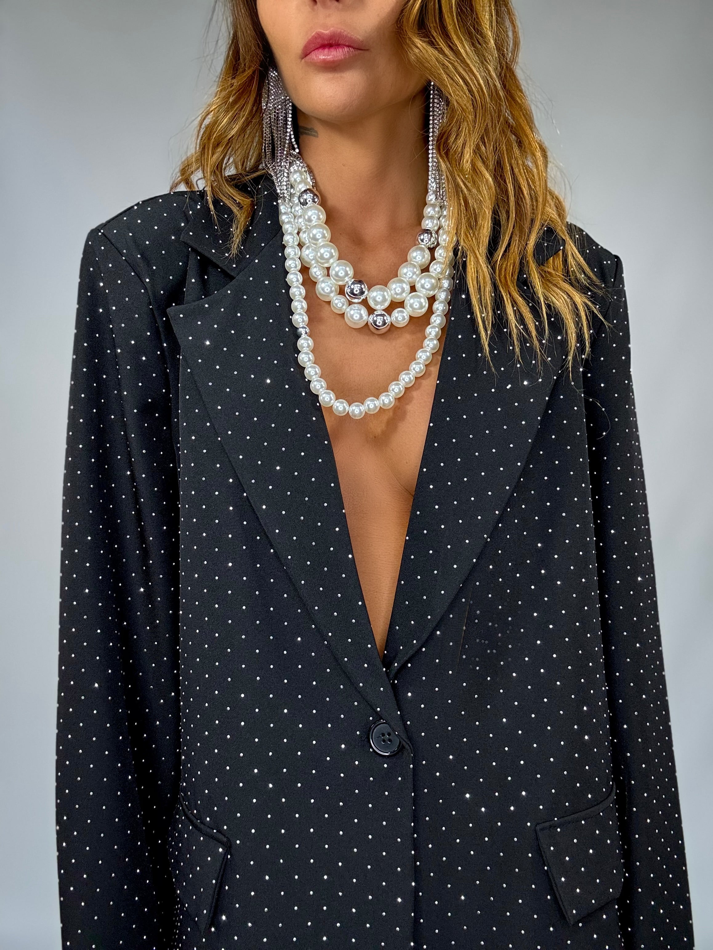 Blazer Super Over Strass - Nero.