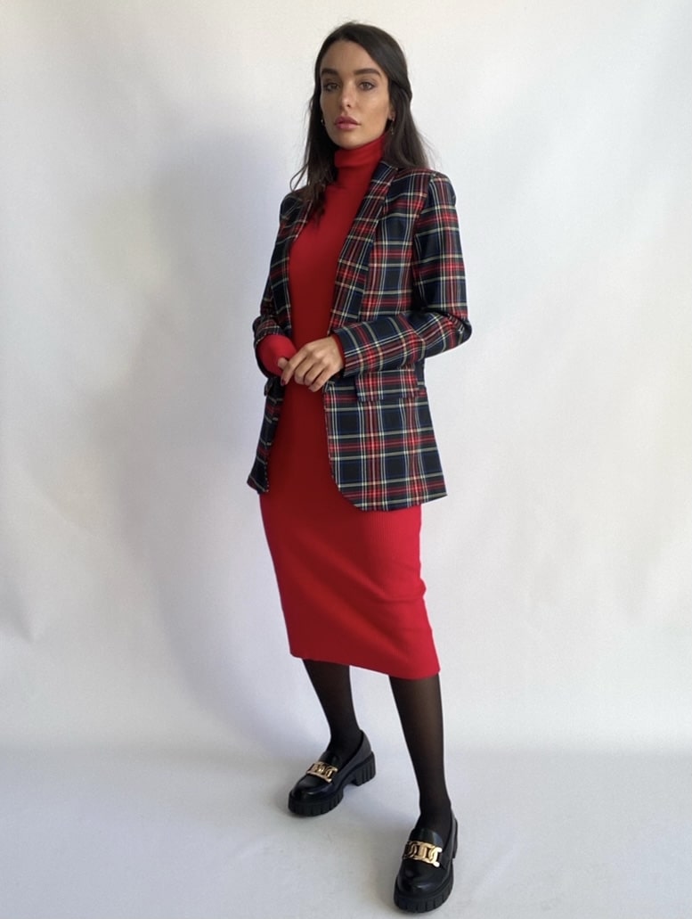 Blazer Tartan Open - Nero
