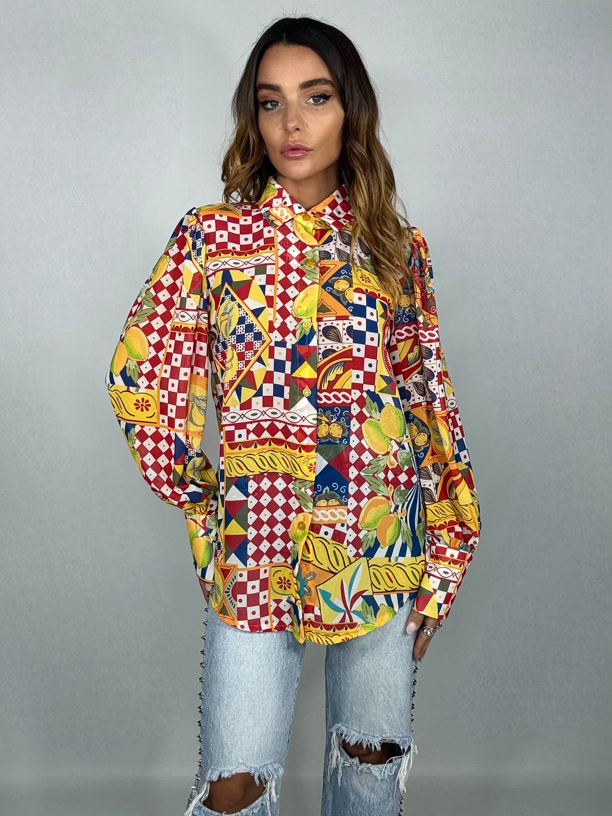 Camicia Amalfi - Giallo / Rosso