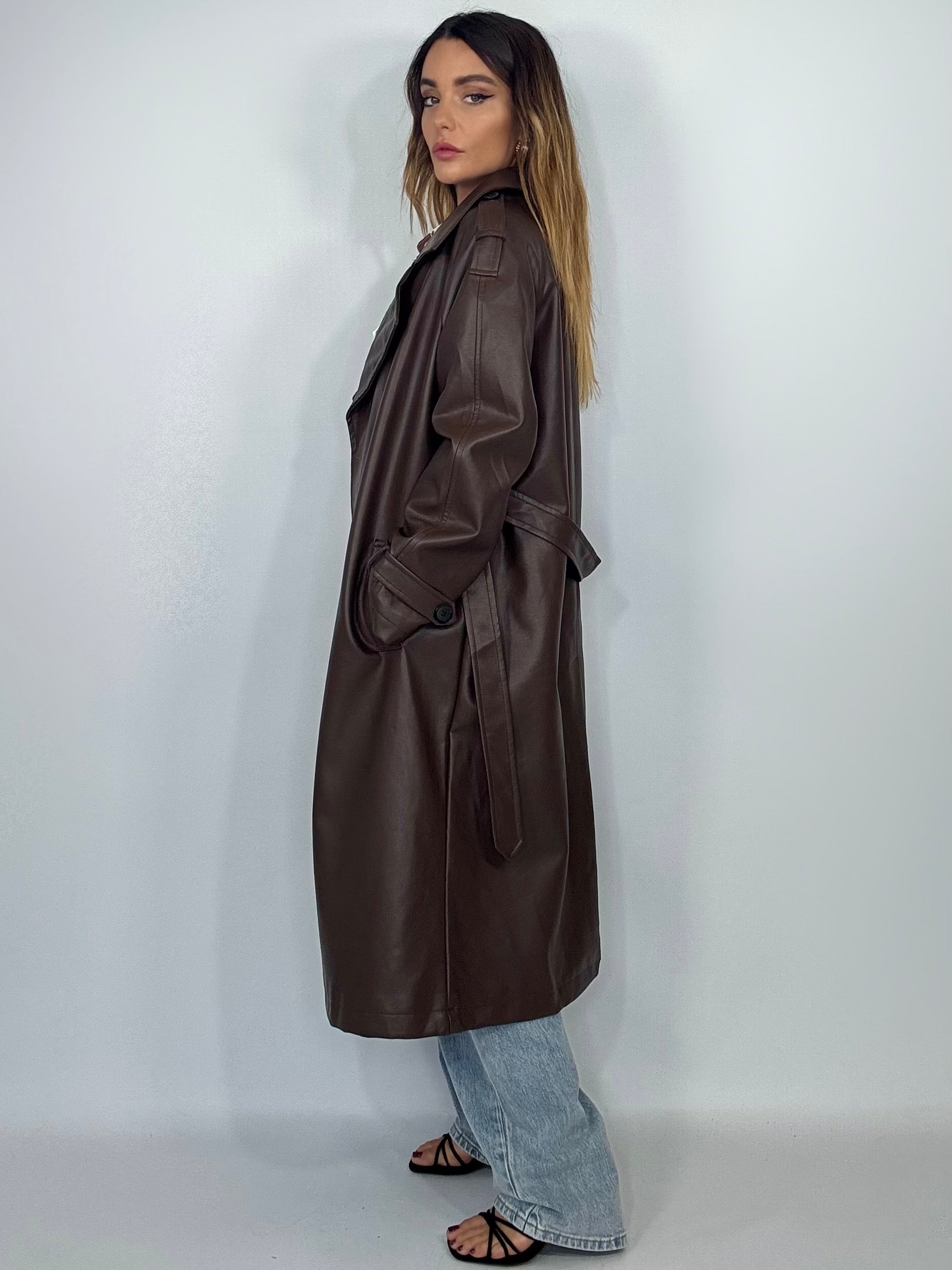 Trench Oversize Ecopelle  - Testa di Moro.