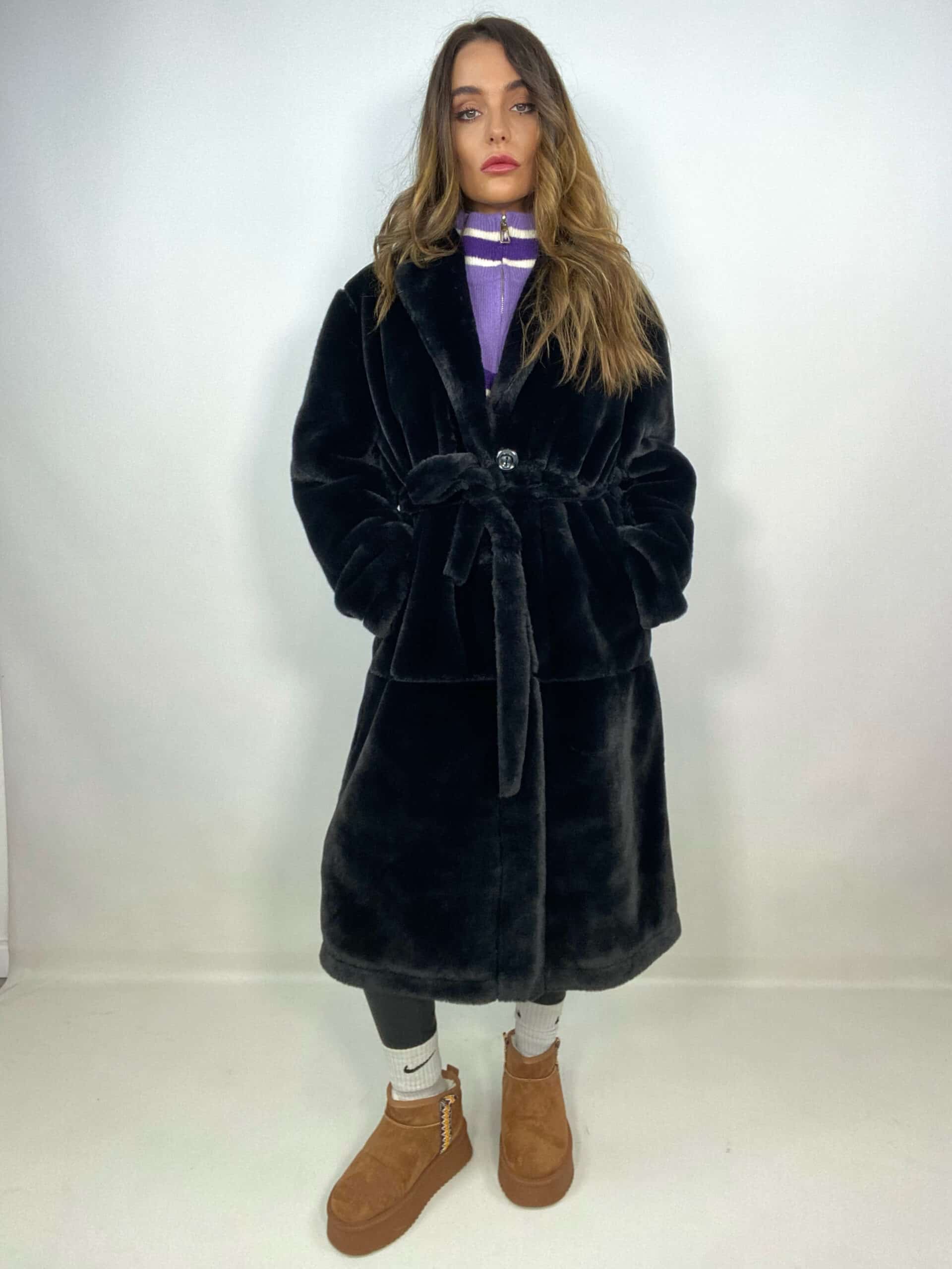 Eco Pelliccia Lunga Super Soft -  Nero