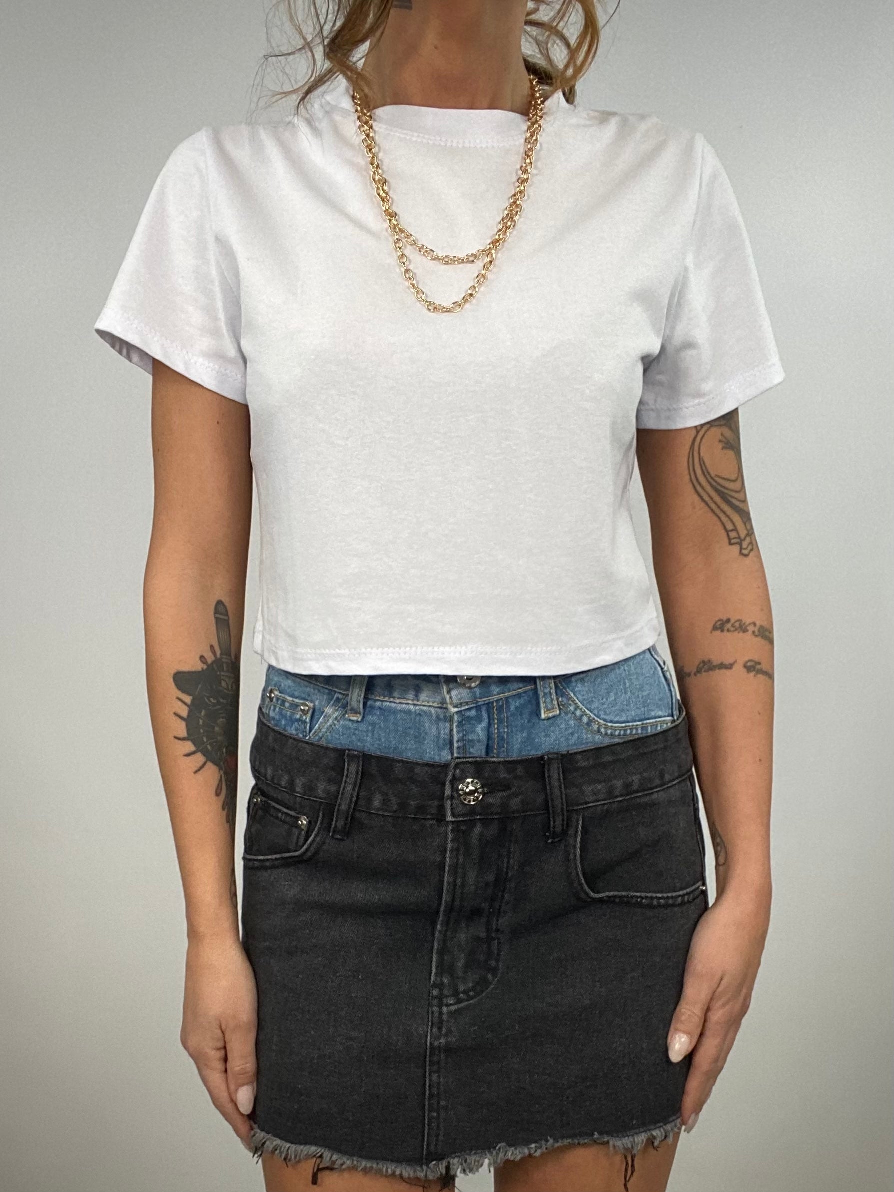 T-shirt Crop -Bianco