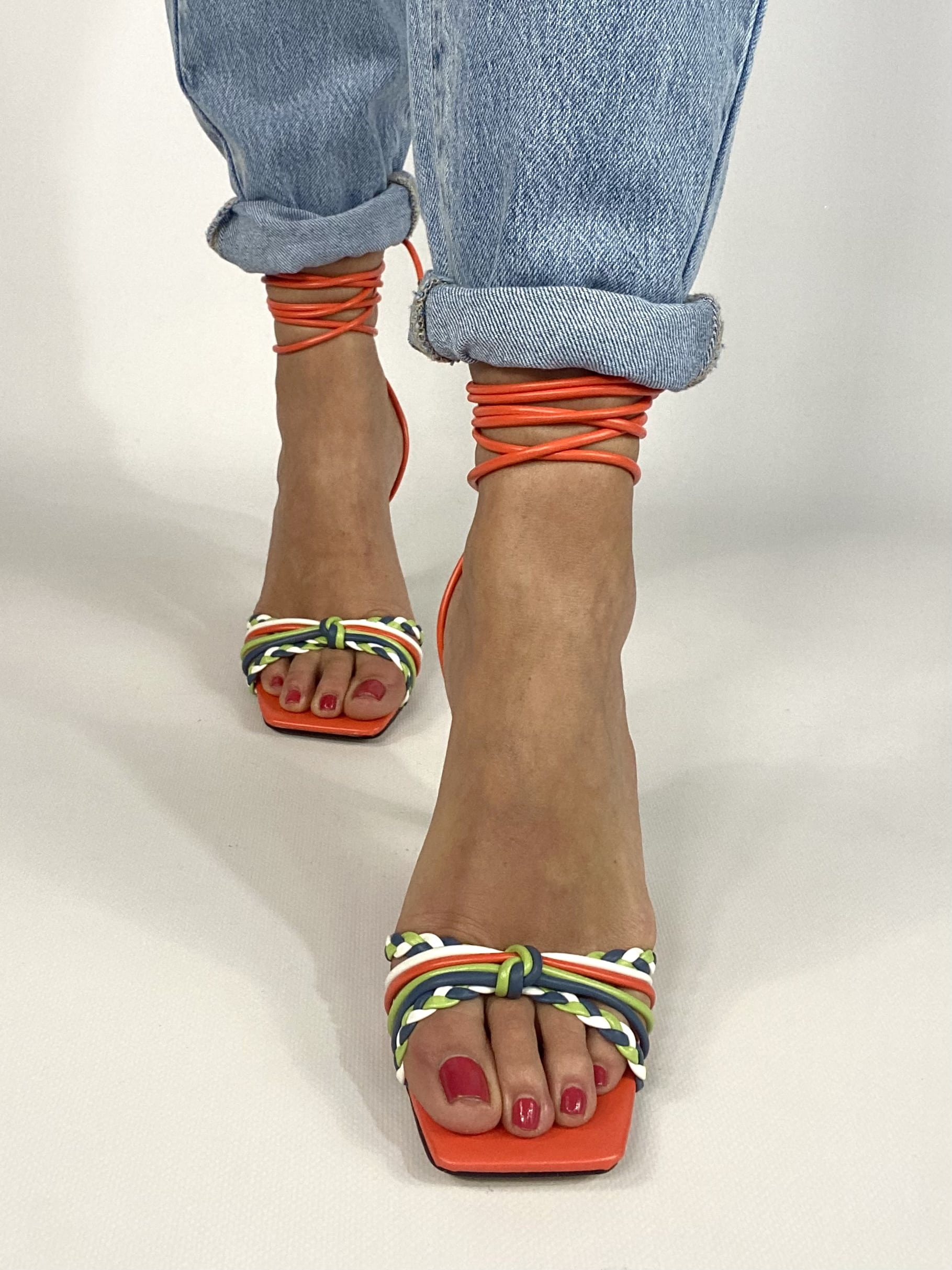 Sandali Alla Schiava Lia - Multicolor / Arancio