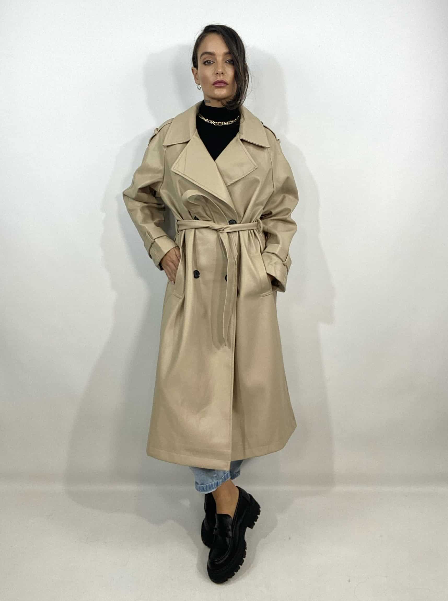Trench Oversize Ecopelle  - Beige