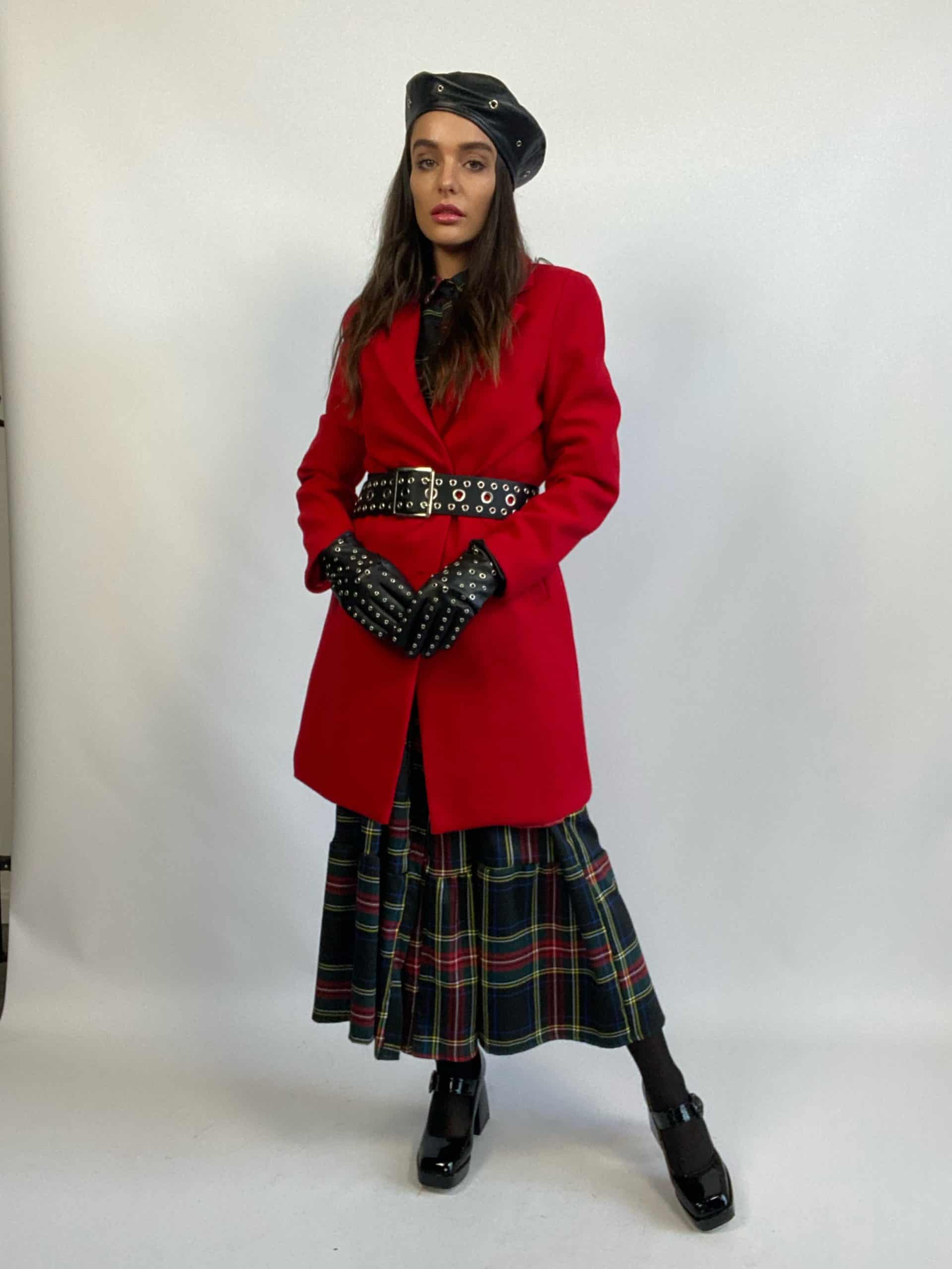 Maxi Dress Tartan - Nero