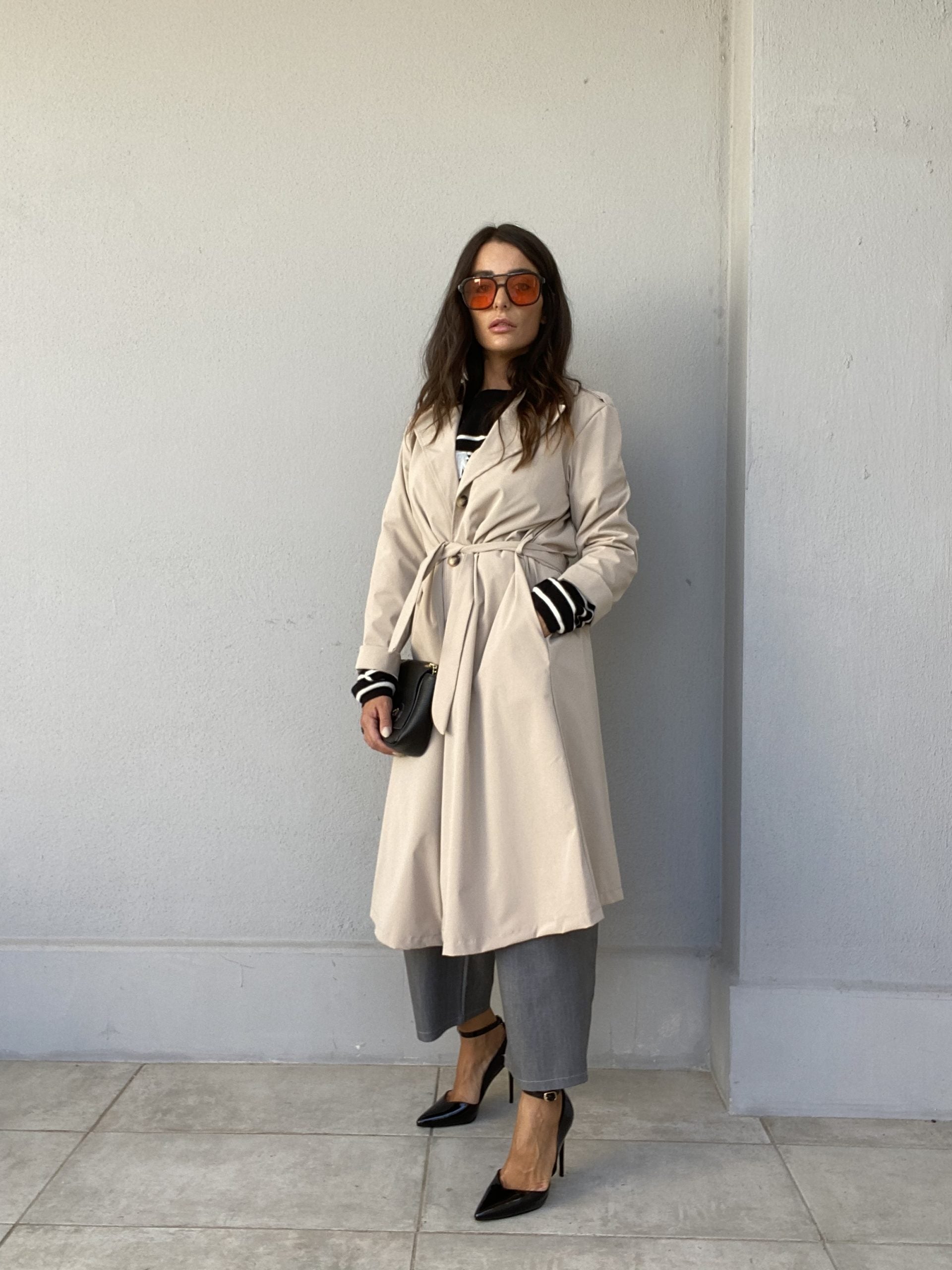 Trench con Bottoni - Panna