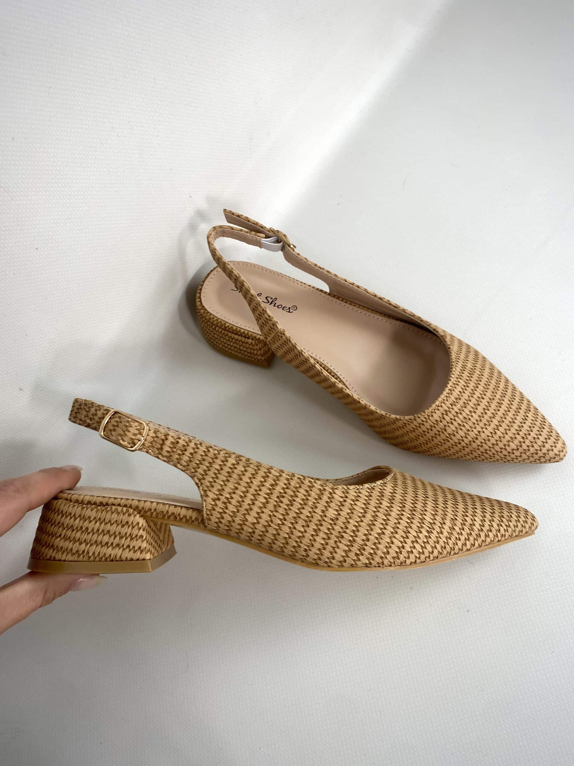 Slingback Baby Rafia - Cammello