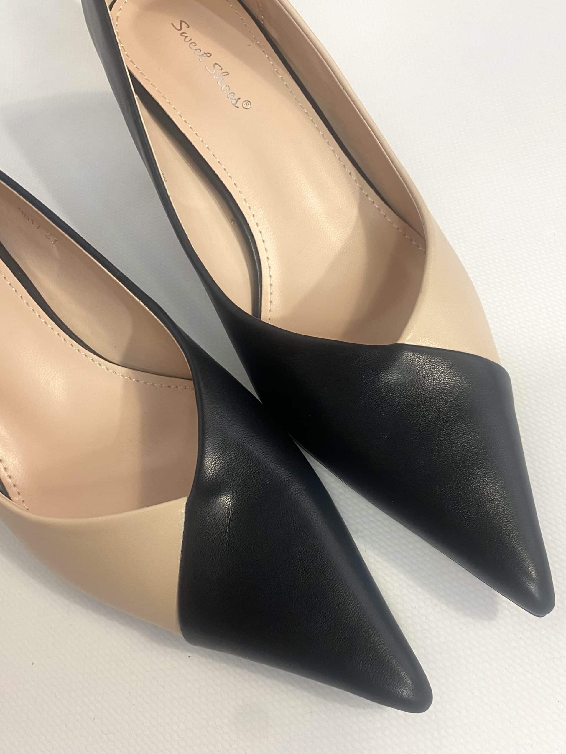 Decollete Meryl Low Heels - Bicolor Nude / Nero