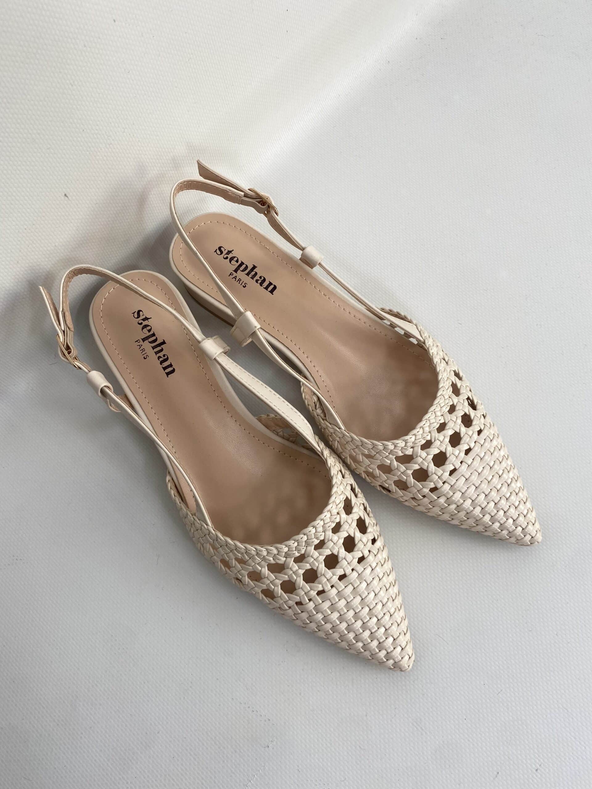 New Slingback Flat Rafia - Beige