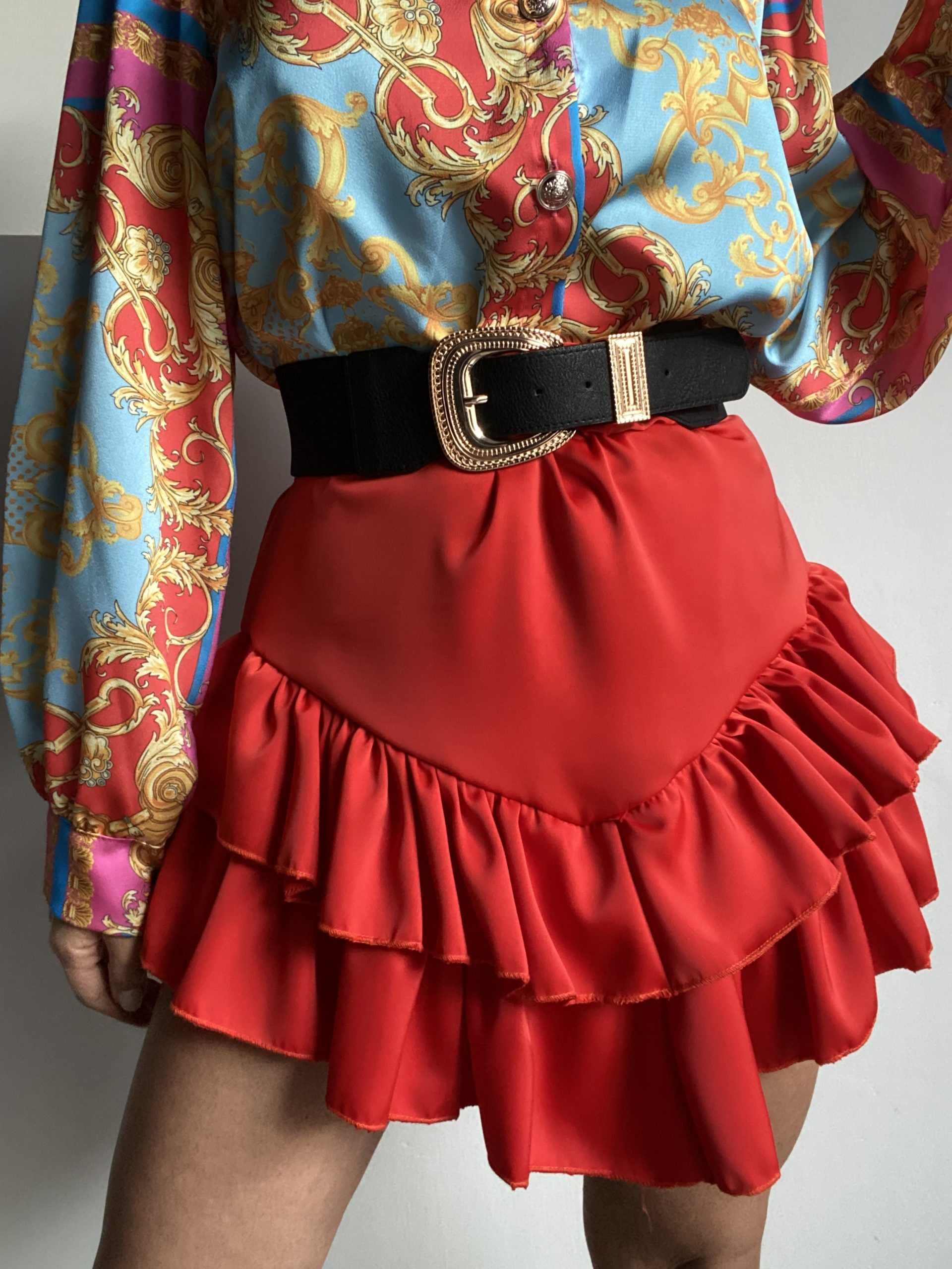 Mini Gonna Balze - Rosso