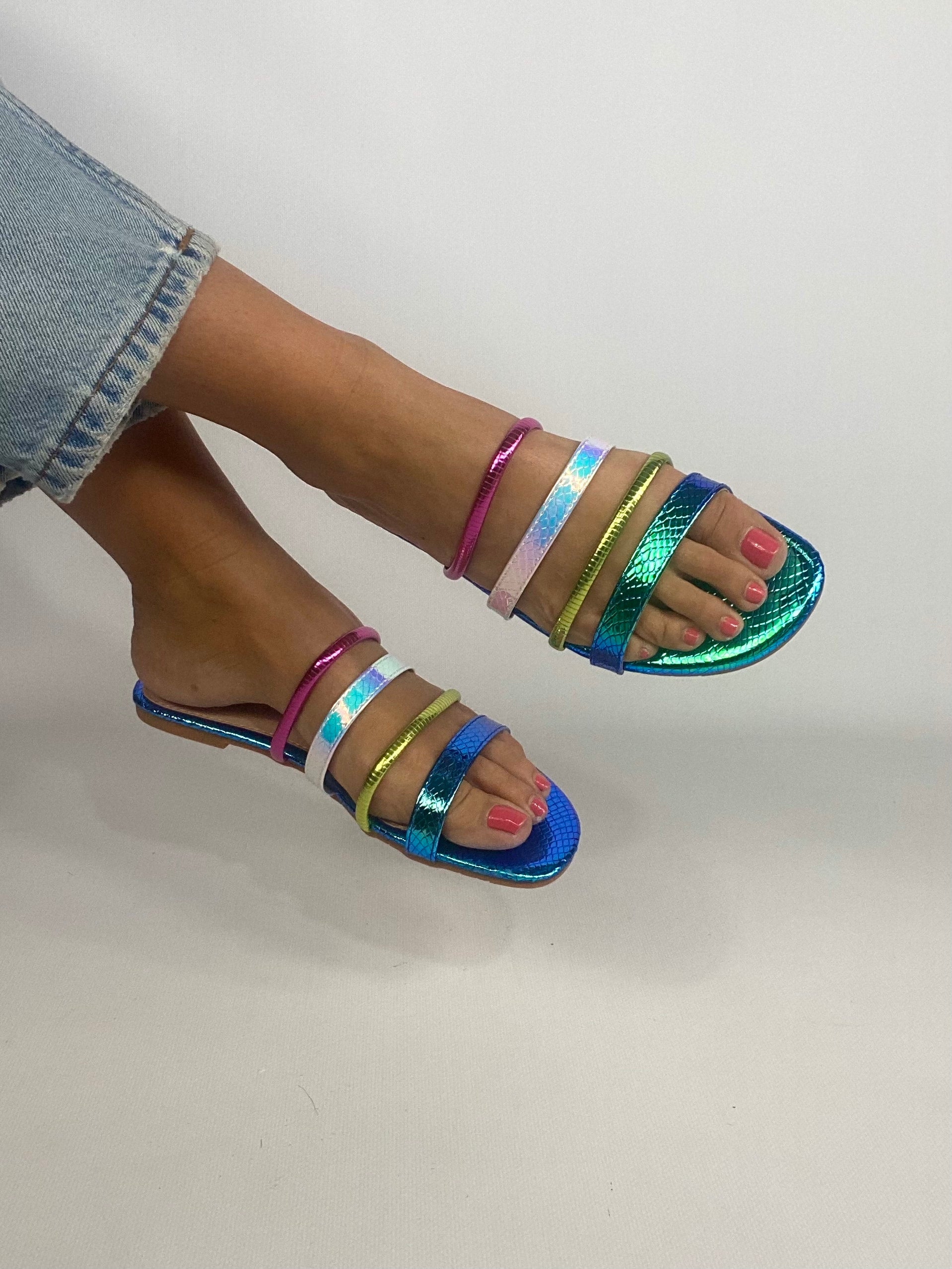 Ciabattina Mermaid - Multicolor / Verde