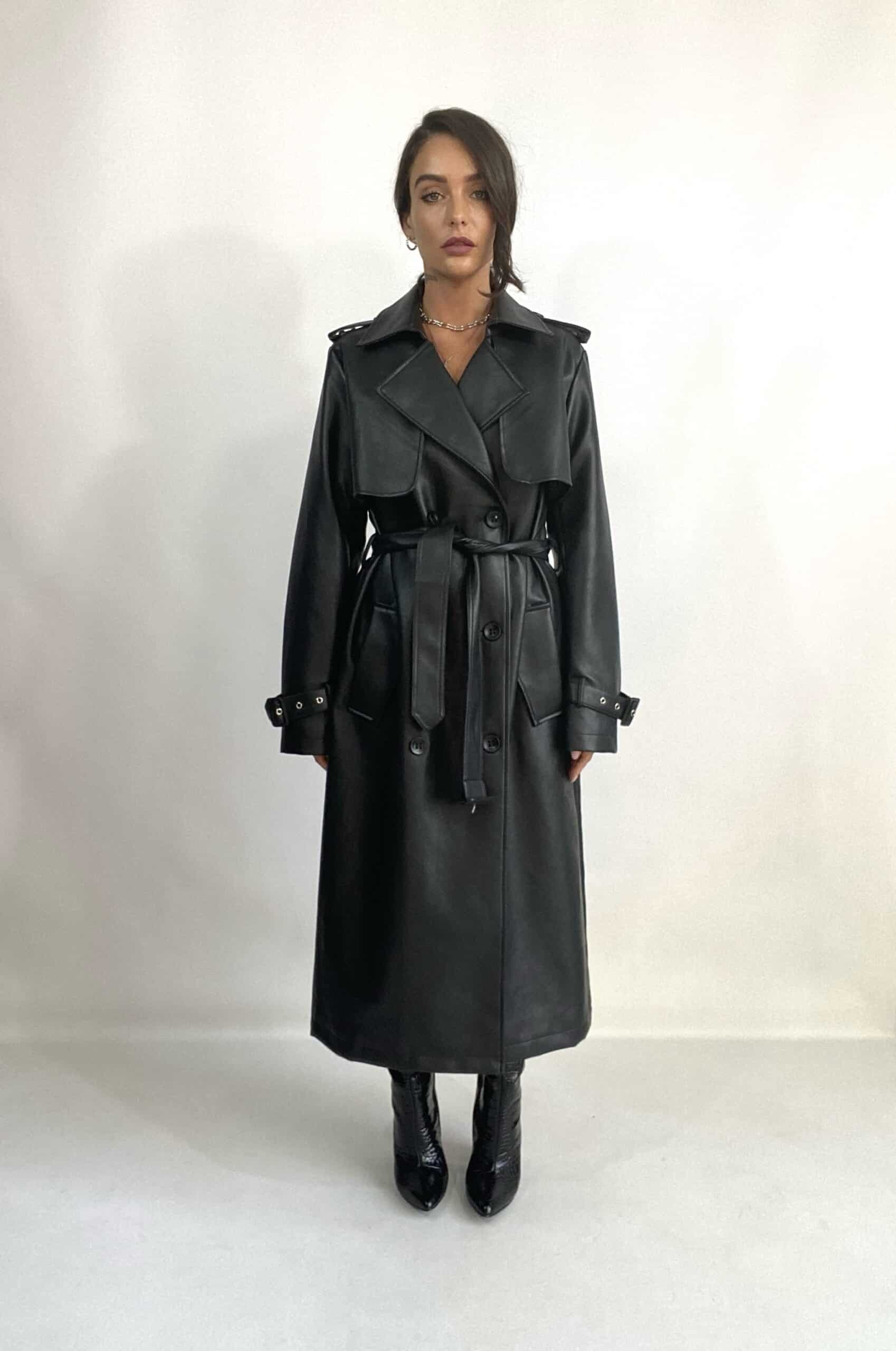 Trench Oversize Ecopelle  - Nero