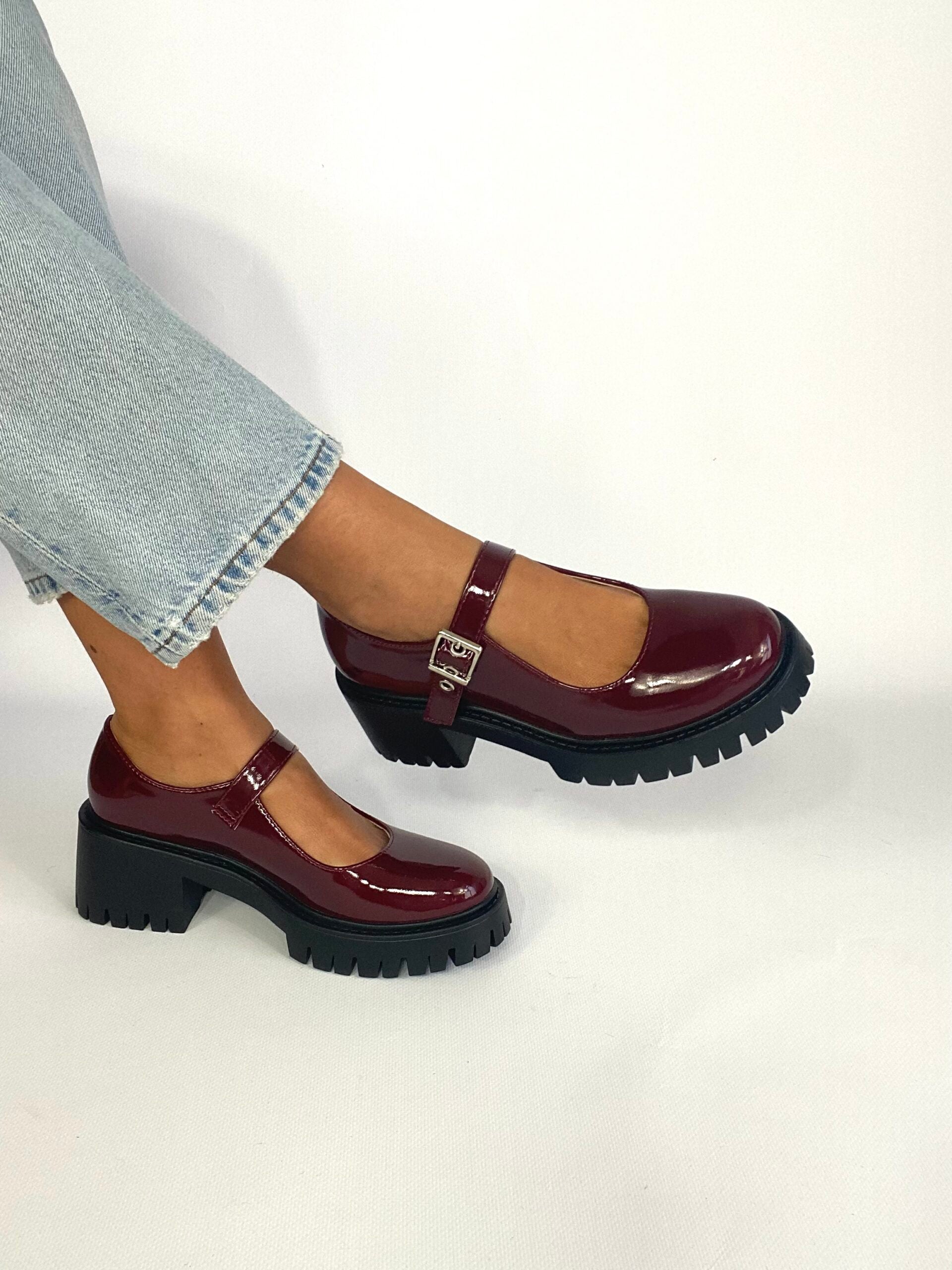 Beb? Platform con Cinturno - Vernice Bordeaux