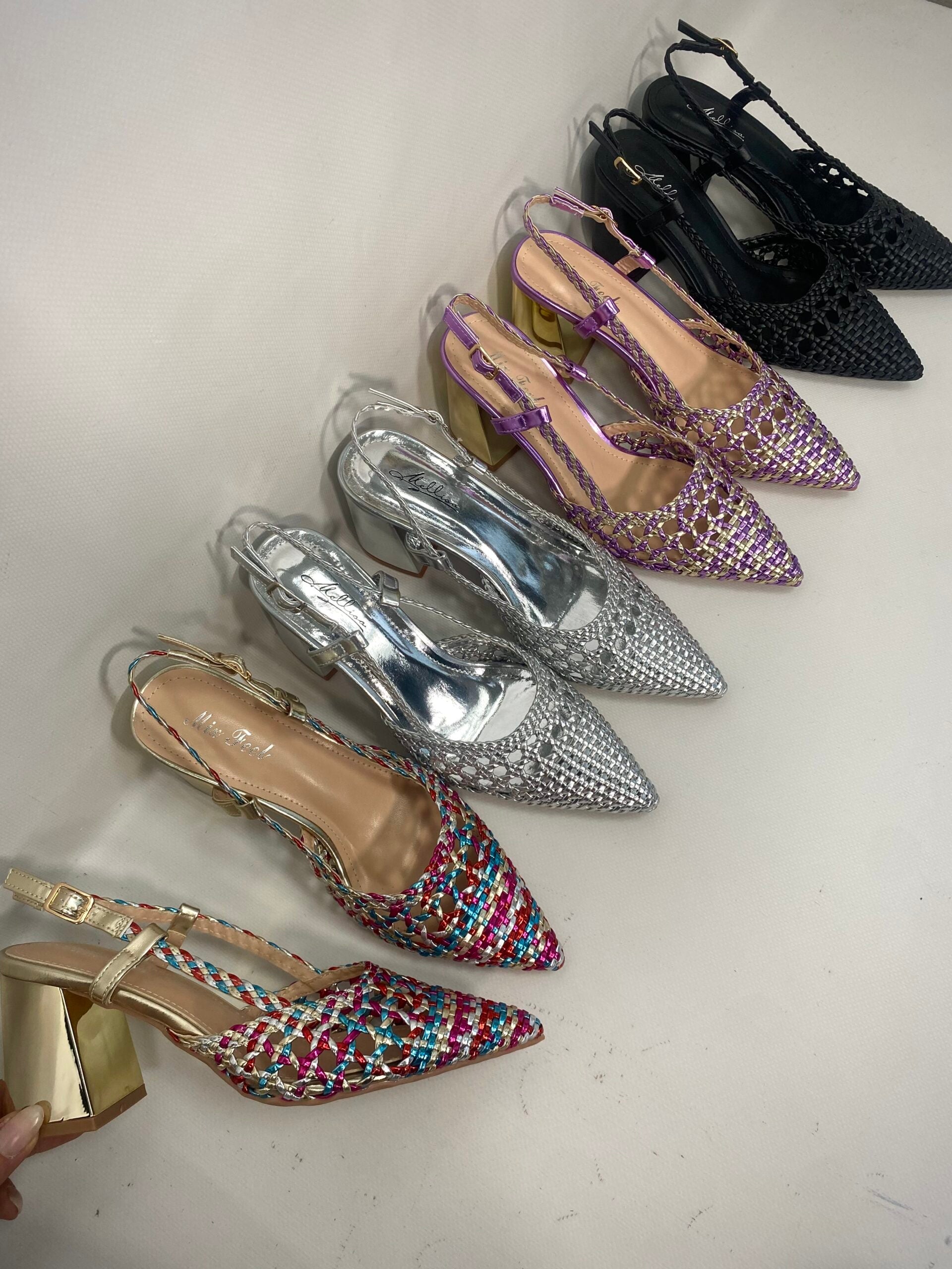 New Slingback Rafia Comfort Heels 2.0 - Argento