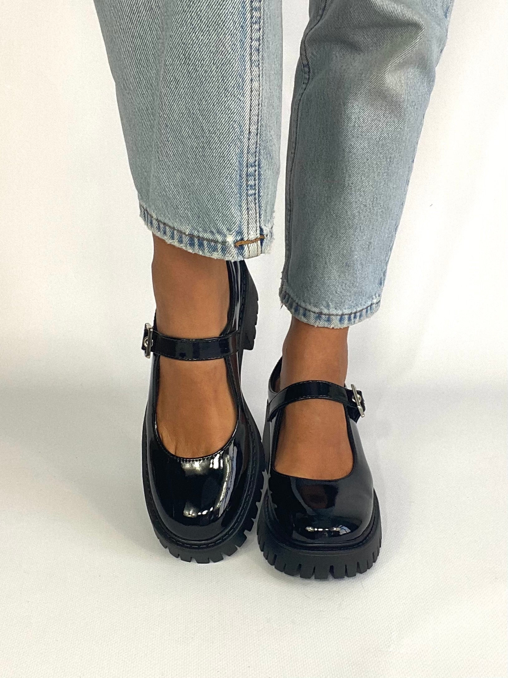 Bebè Platform con Cinturno - Vernice Nero
