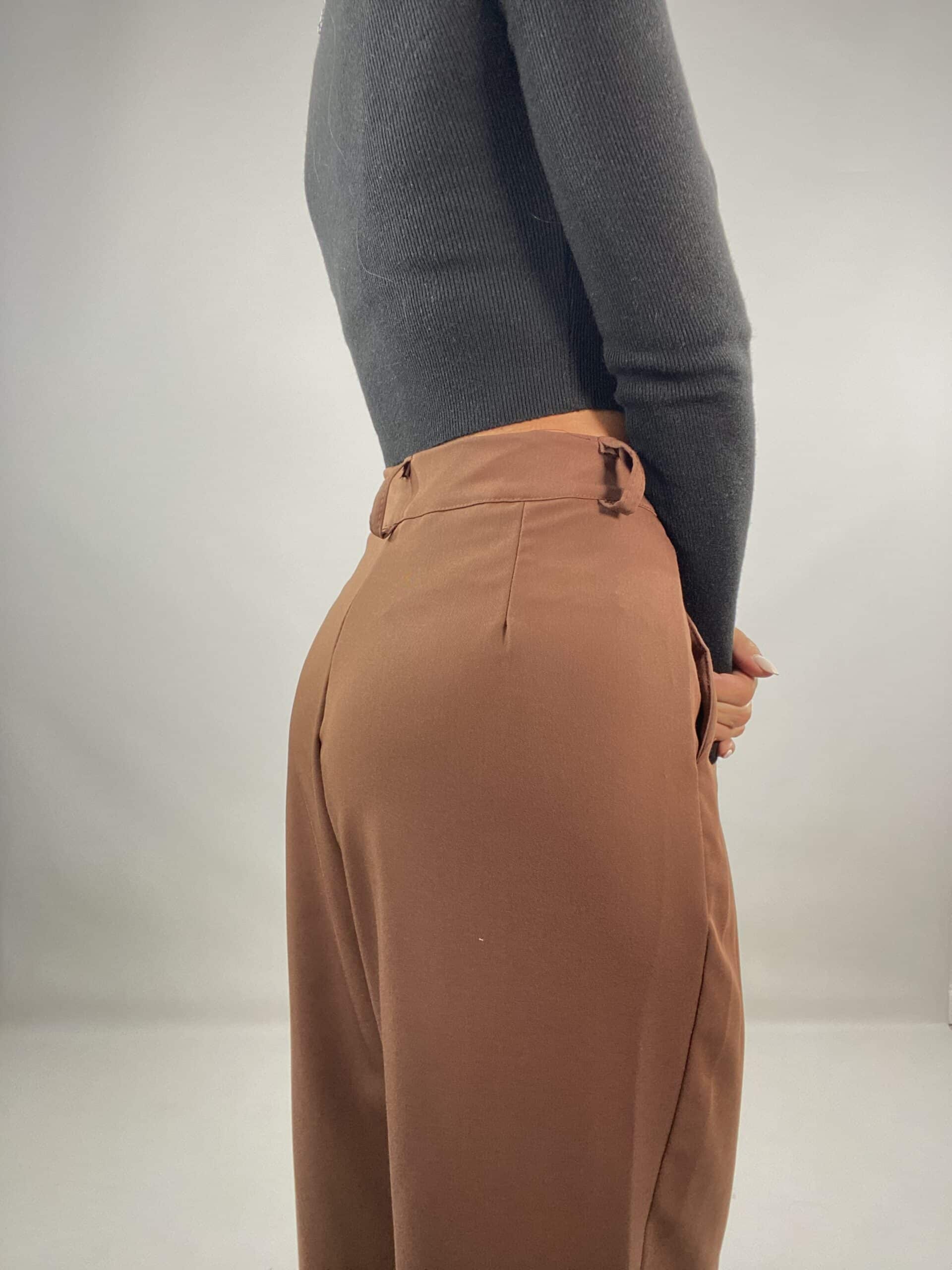 Pantaloni Doppia Pinces - Marrone Chiaro