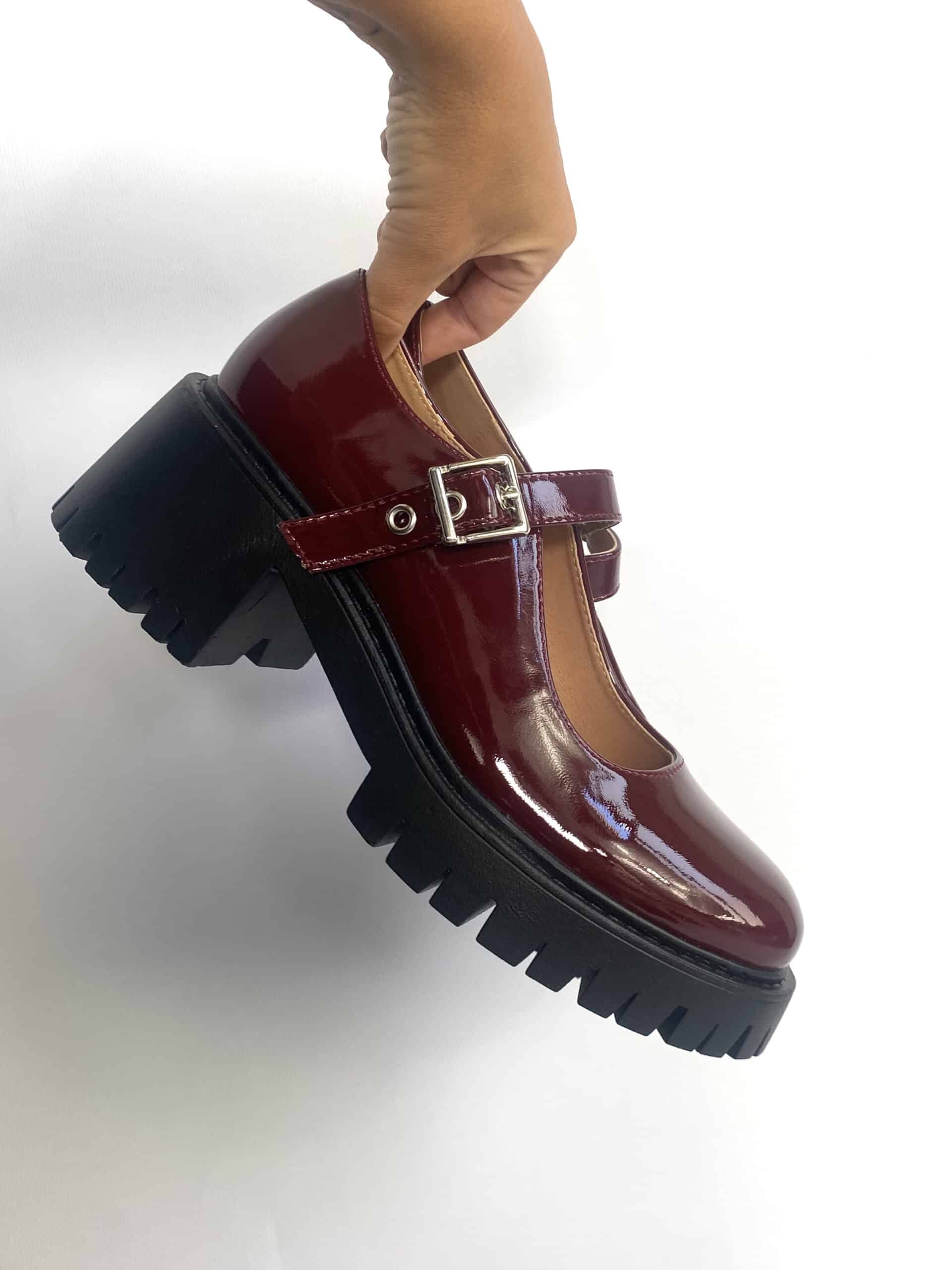 Beb? Platform con Cinturno - Vernice Bordeaux