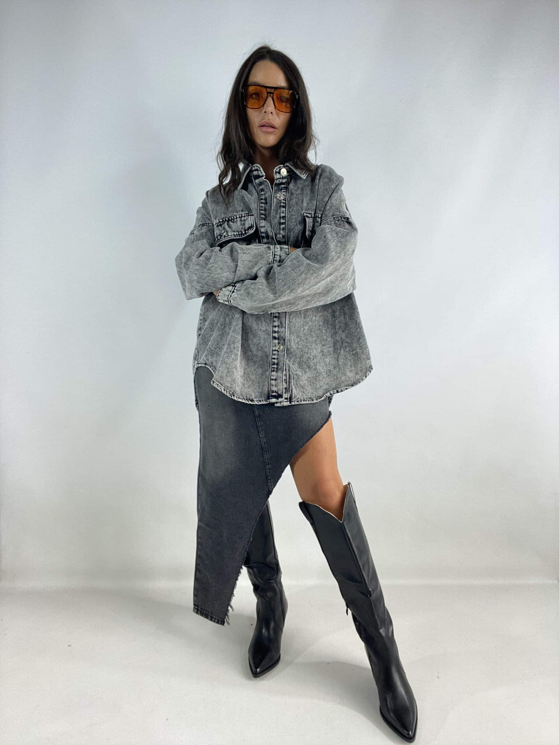 Gonna Denim Asimmetrica - Nero