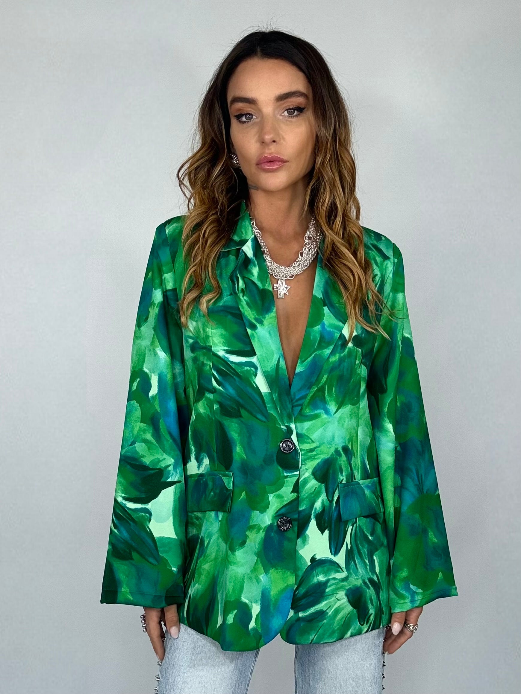 Blazer Kimono Shadow - Verde